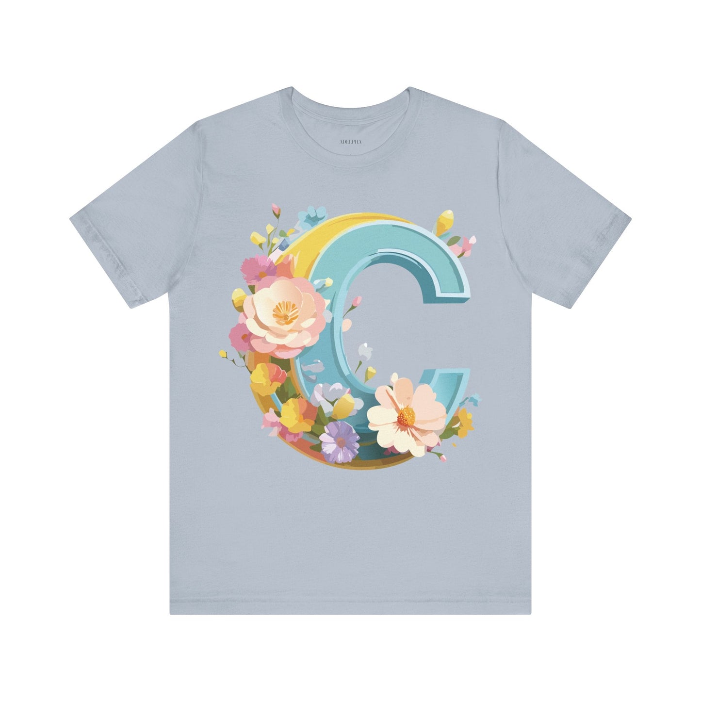 Letter C Shirt Graphic Tee Unisex Vintage Art Design Tee Adelpha Premium Short Sleeve