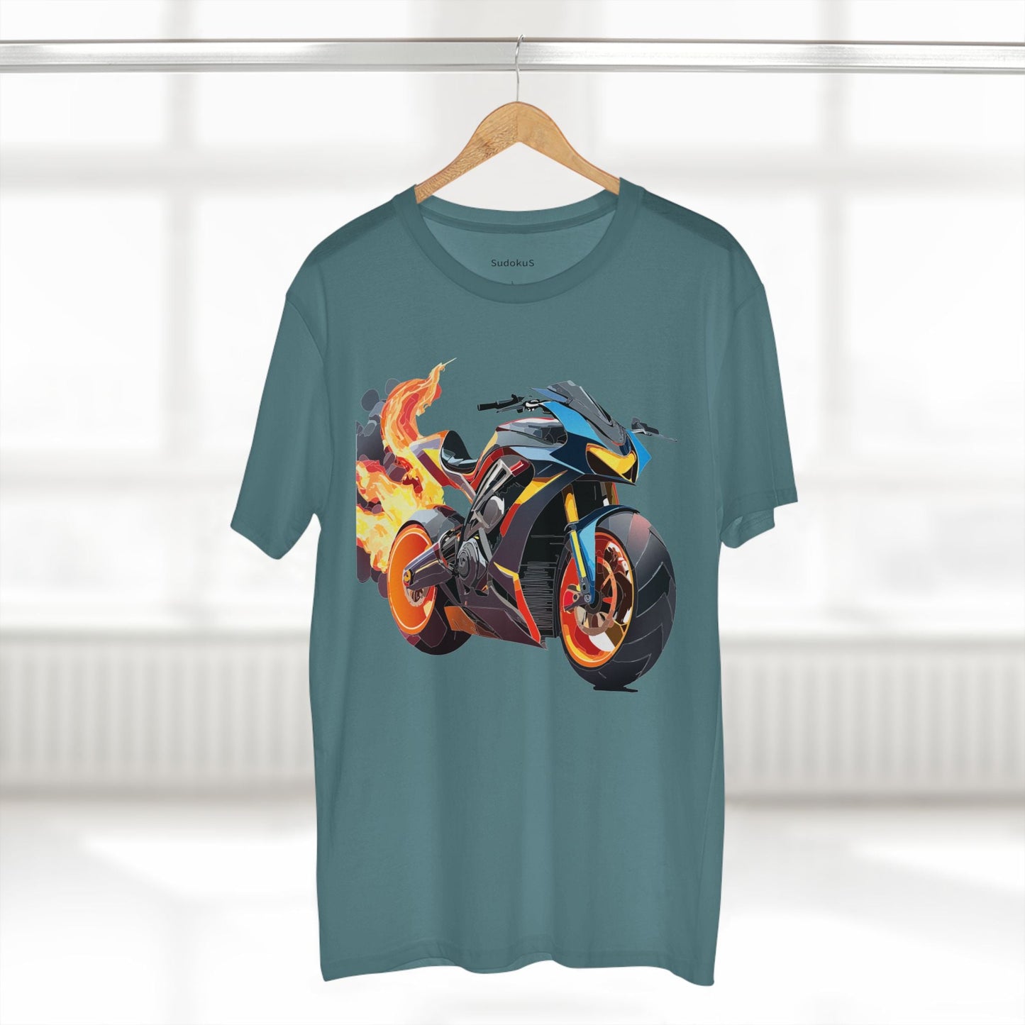 Moto Bike Graphic Unisex 100 Cotton Staple Tee 20