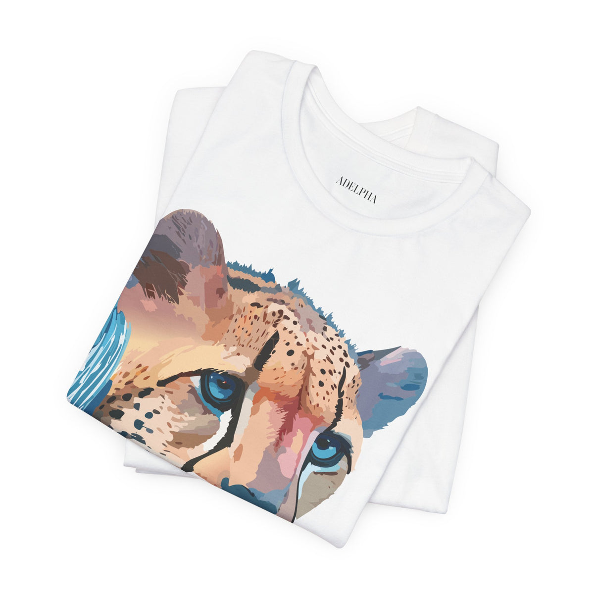 Cheetah Graphic Unisex Cotton Bella+Canvas Tee with Art Animal Design e3