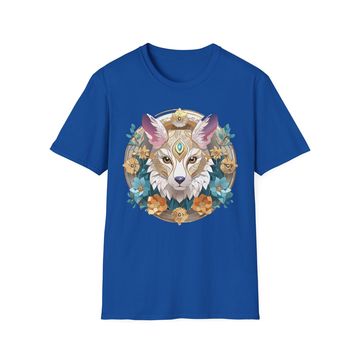 Mystic Fox Mandala T-Shirt | Floral Fox Portrait, Boho Animal Tee