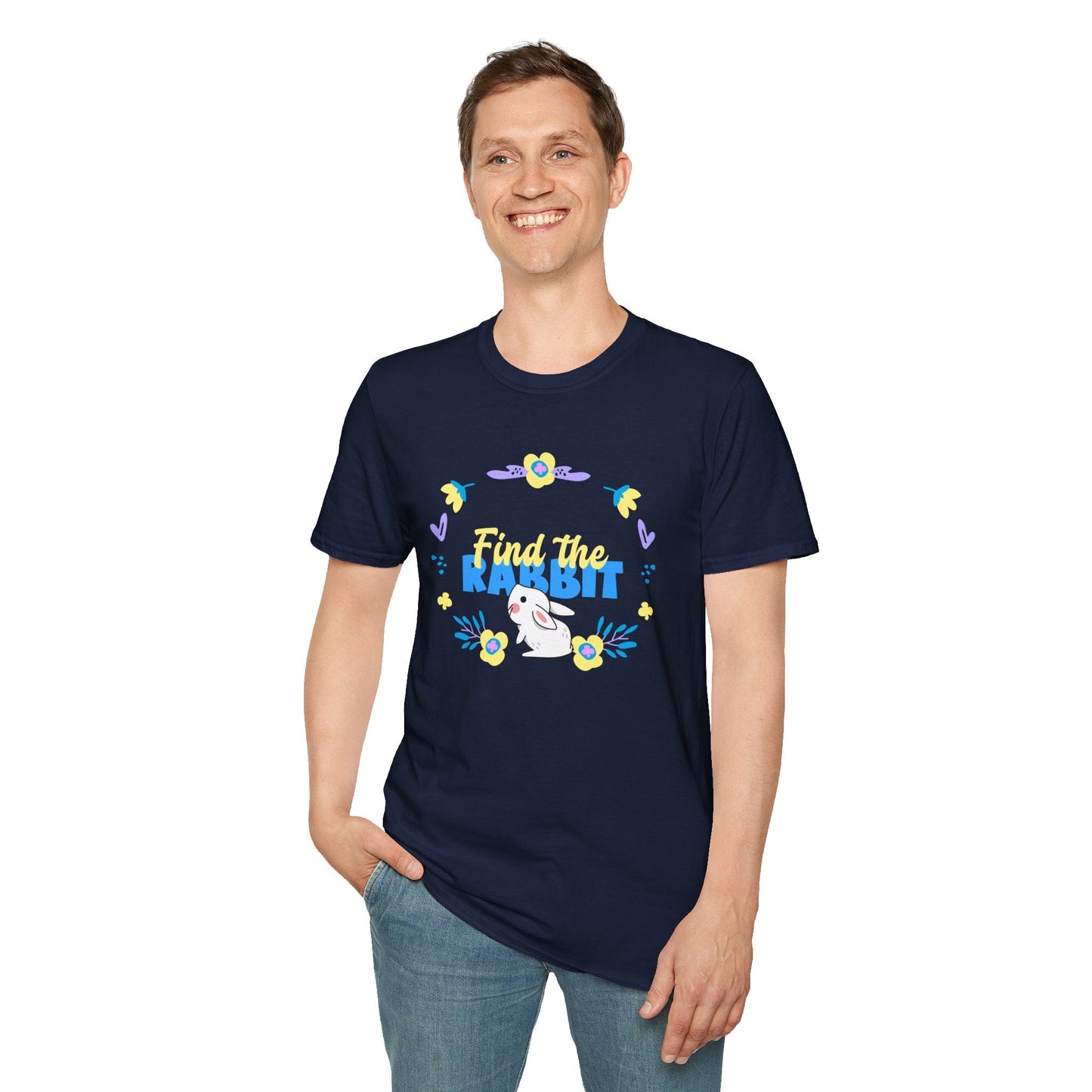 Easter Bunny T Shirt Unisex Gildan Softstyle 64000 Breathable Cotton Easter Design