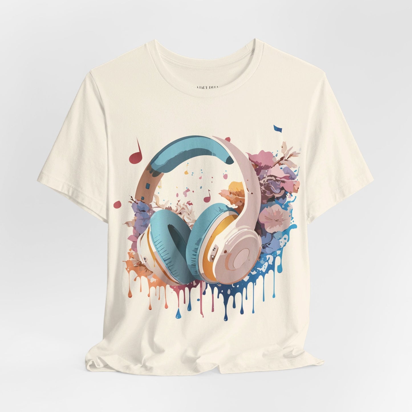 Music Graphic Unisex 100 Cotton Vintage Art with Musical Elements Tee 101