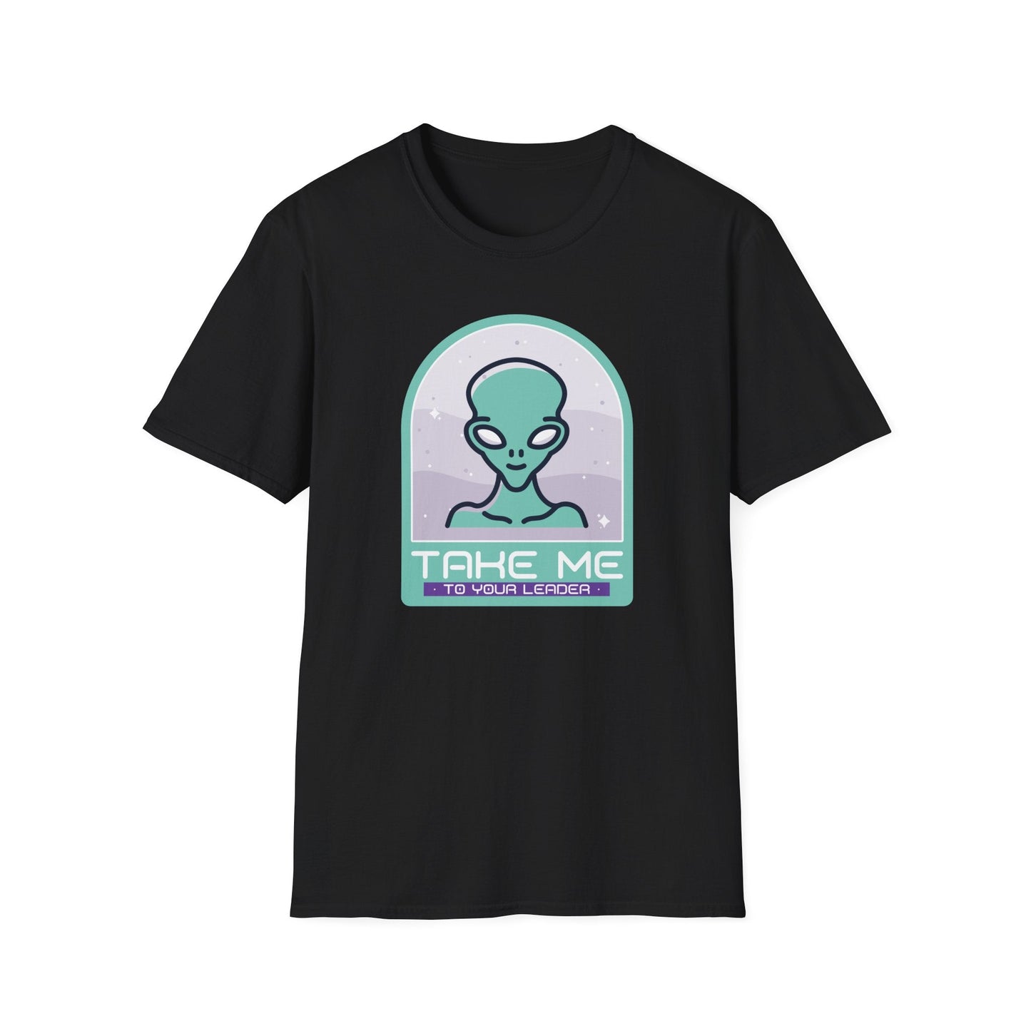 Alien Graphic TShirt  Take Me to Your Leader Retro Space Tee
