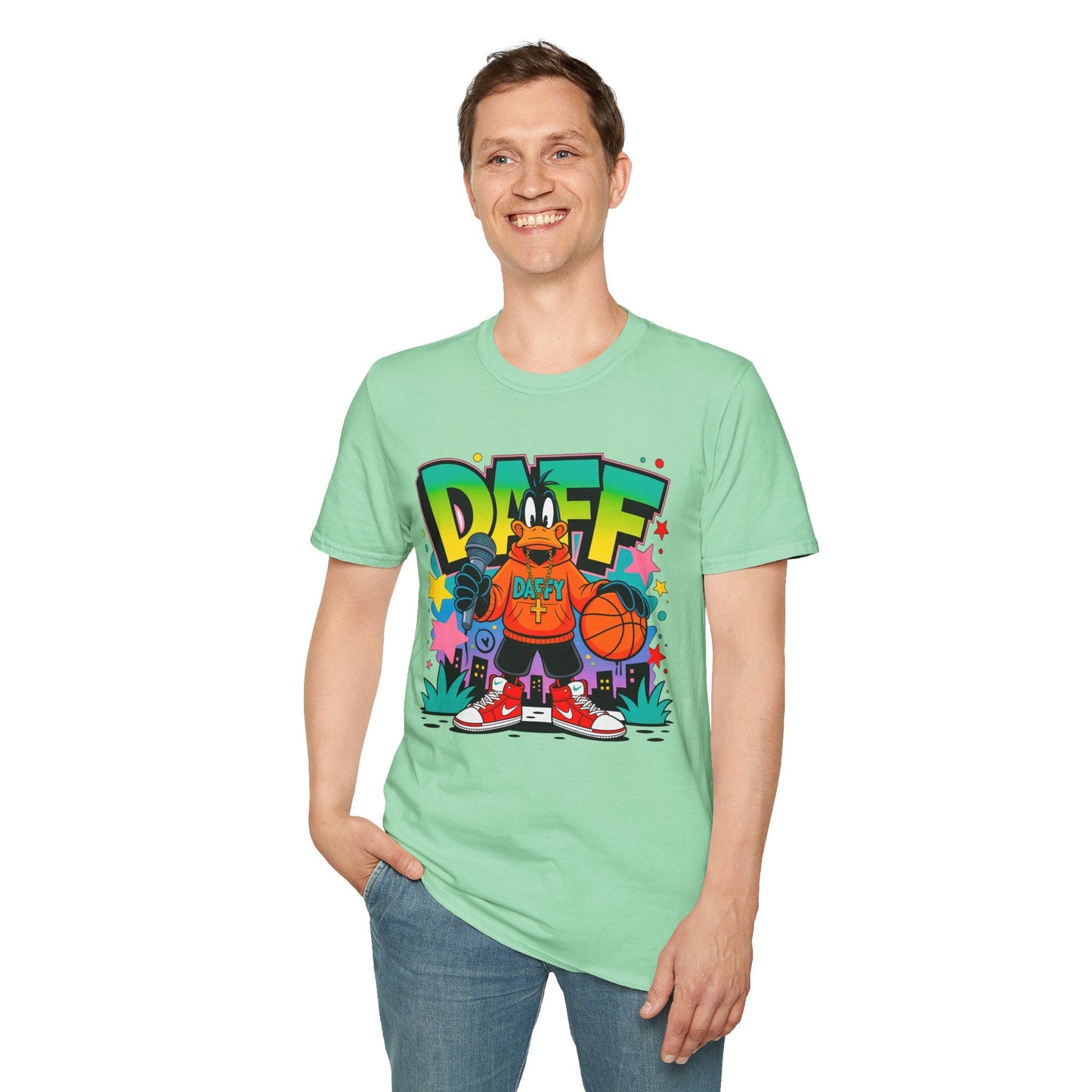 Unisex Cartoon T Shirt With Animation Design Funny Animals Tee Gildan Softstyle 64000
