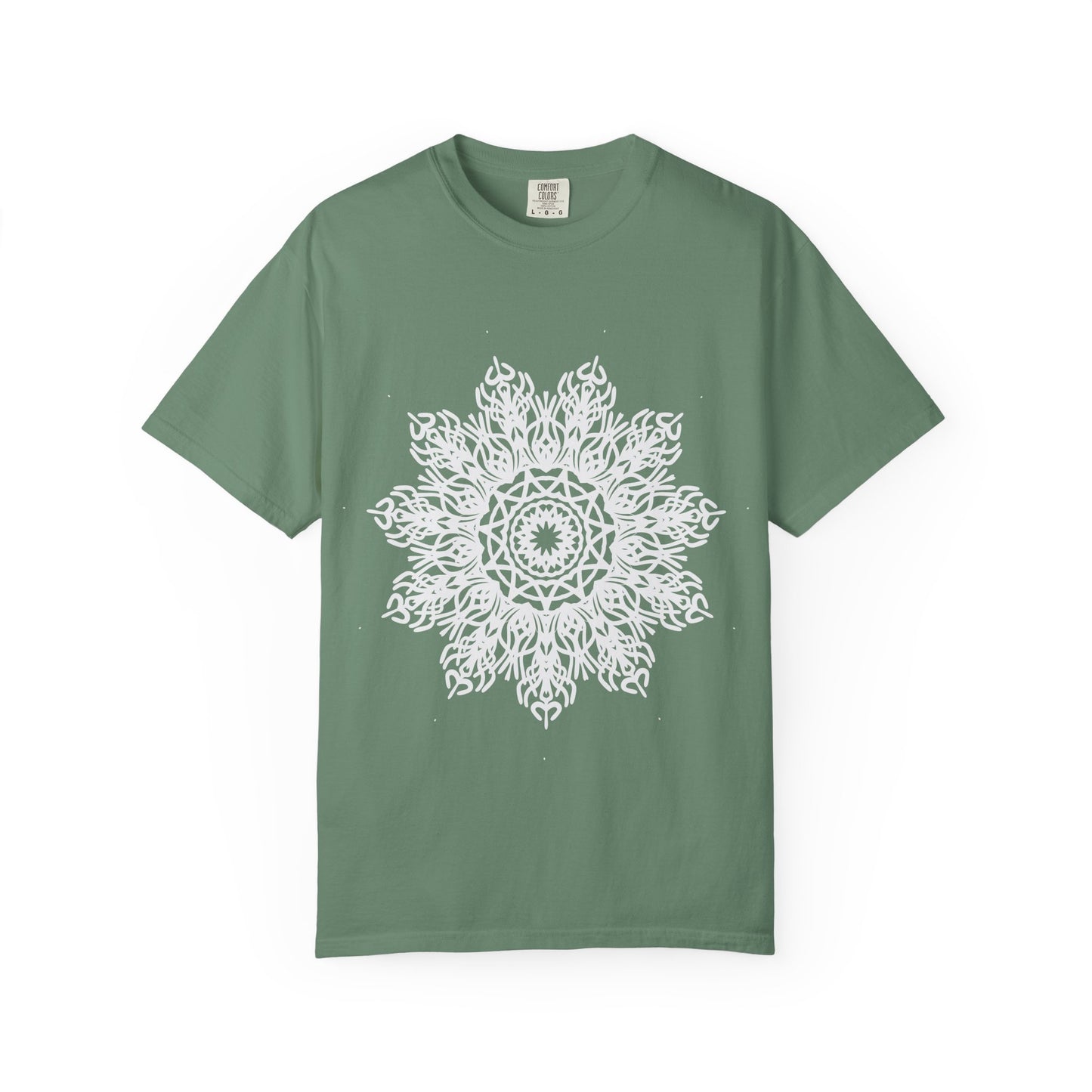 Unisex Garment Dyed Cotton T-Shirt with Mandala Graphic Design