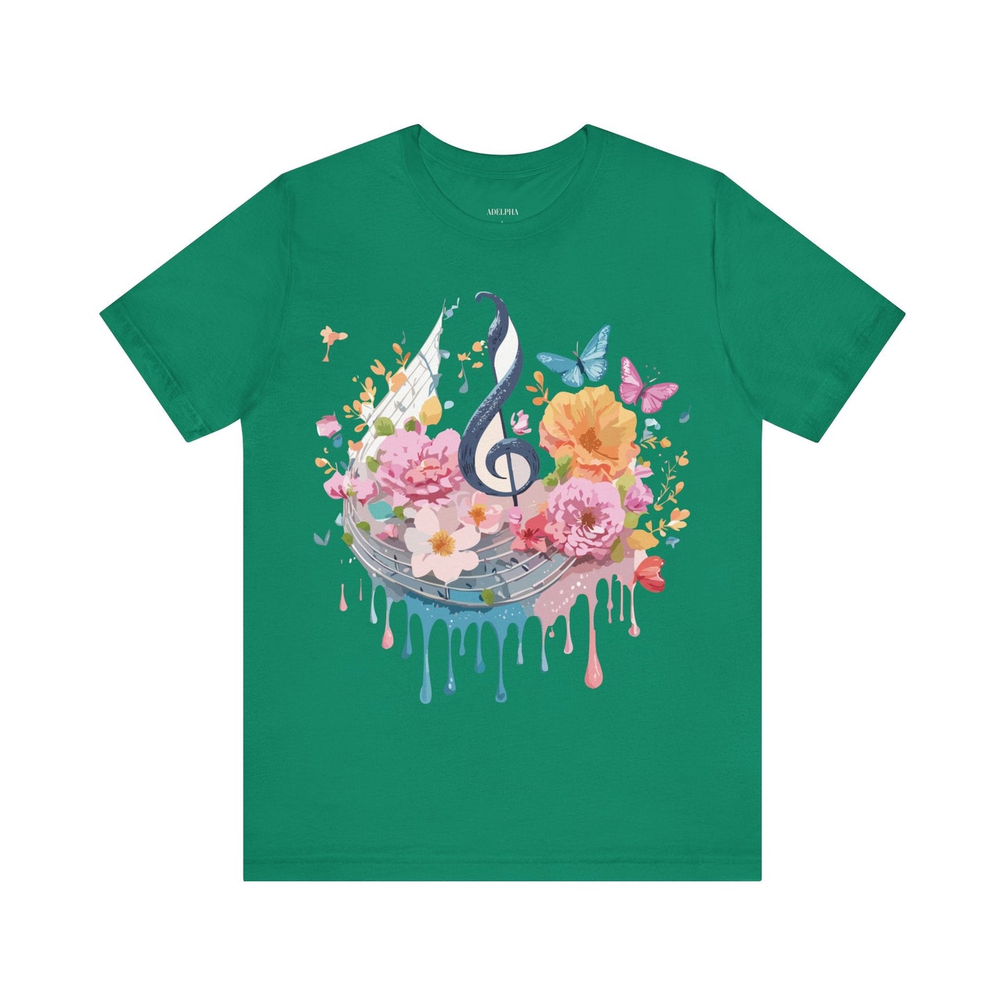 Music Graphic Unisex 100 Cotton Vintage Art with Musical Elements Tee 125