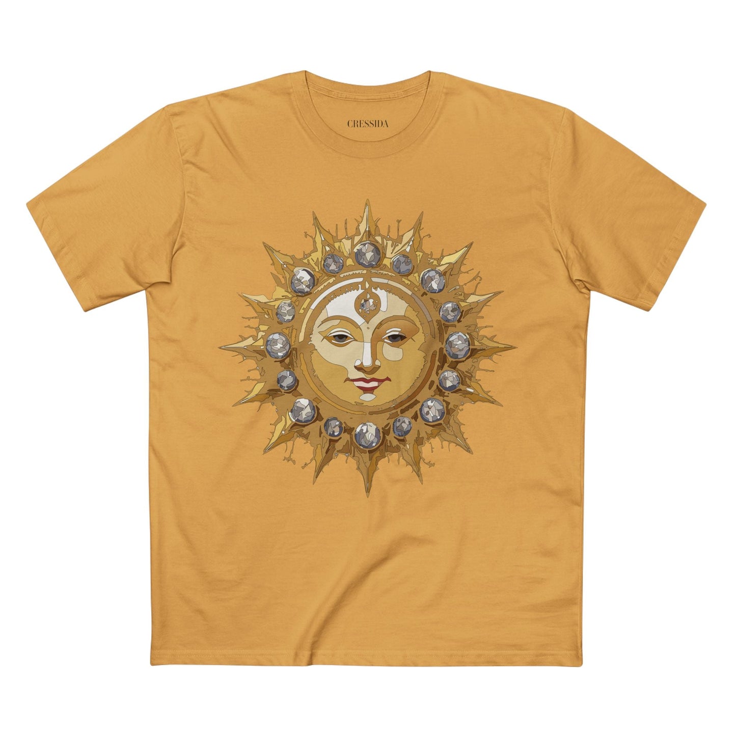 Gold Sun Graphic Unisex 100 Cotton T-Shirt with Golden Art Design 2