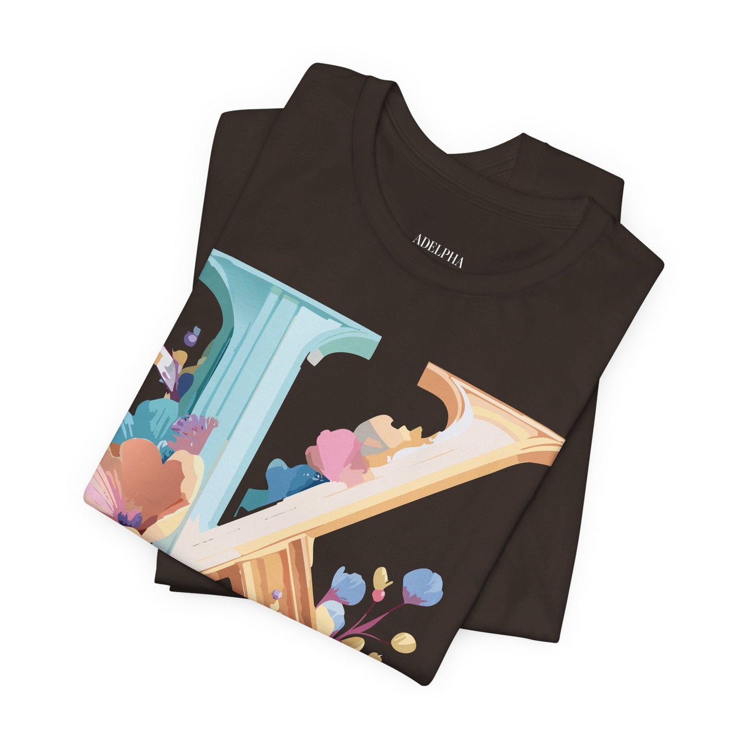 Letter K Shirt Graphic Tee Unisex Vintage Inspired Adelpha Art Design Tee Premium Soft Cotton
