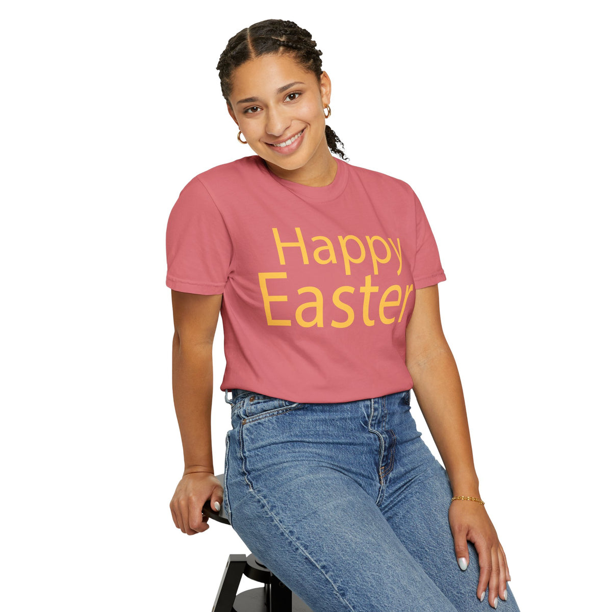 Happy Easter T-Shirt, Tee Shirt with Easter Signature, T Shirt with Easter Prints, Tee Shirt with Easter Design