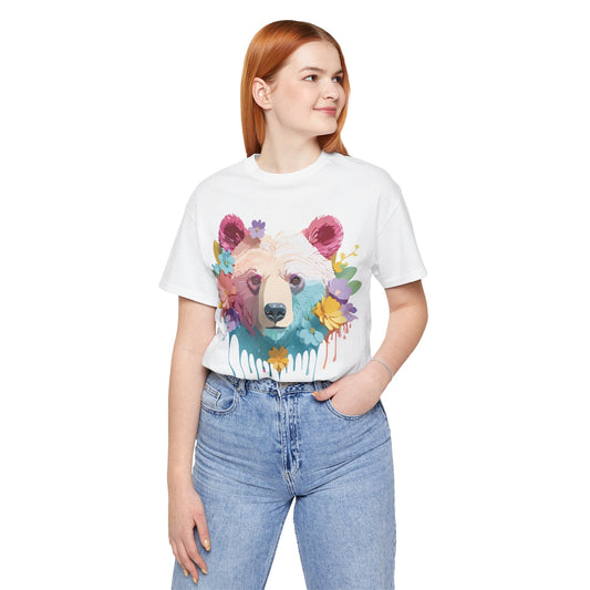 Bear Graphic Unisex 100 Cotton Short Sleeve Art Design Vintage T-Shirt 11