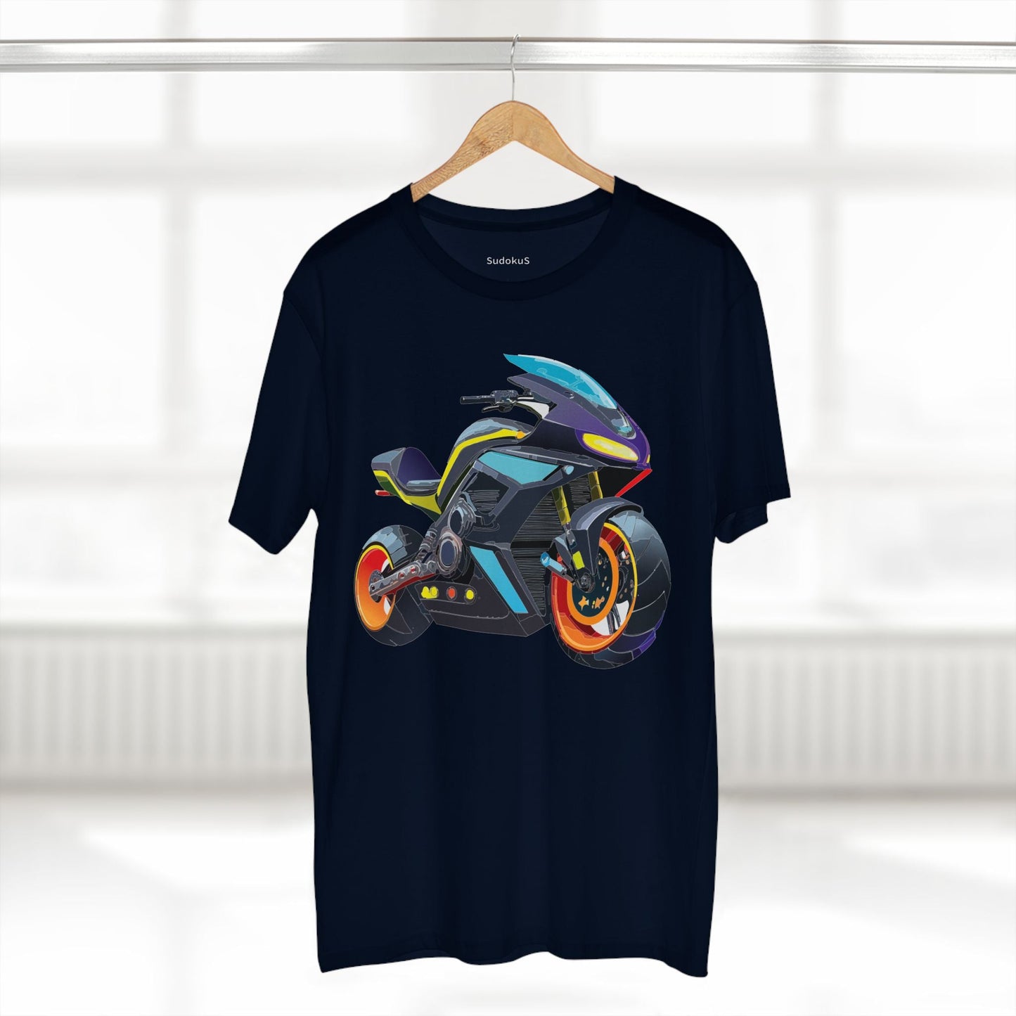 Moto Bike Graphic Unisex 100 Cotton Staple Tee 27