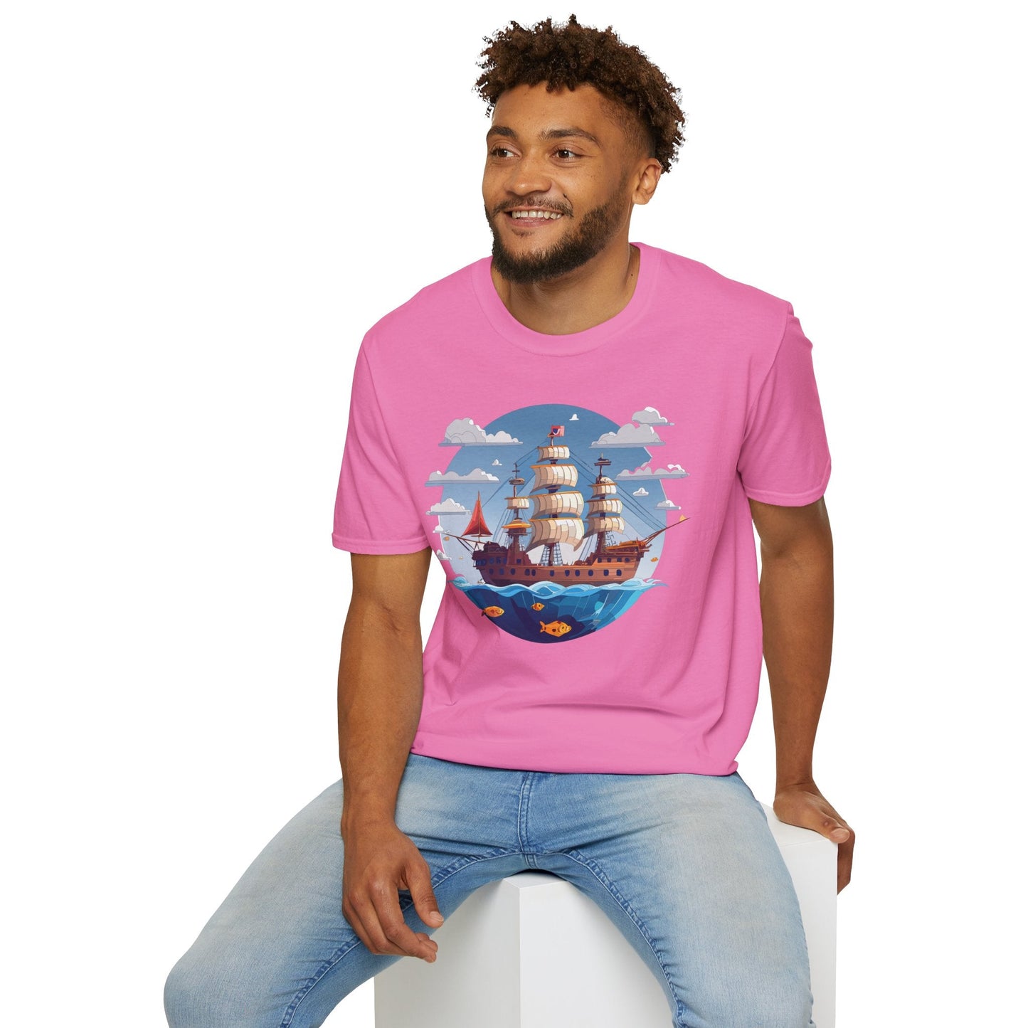 Ship T Shirts Frigate T Shirts Vessel Tee Shirt Unisex Softstyle Cotton Tee Gildan 64000