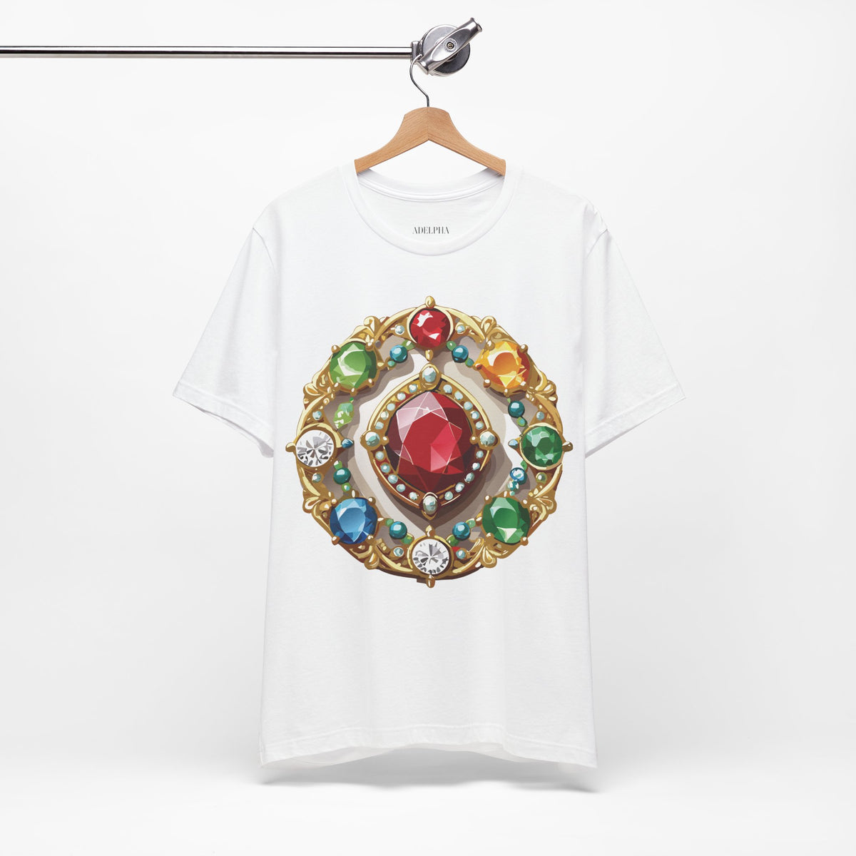 Jewelry Graphic Unisex Cotton Bella+Canvas Tee with Art Design n127