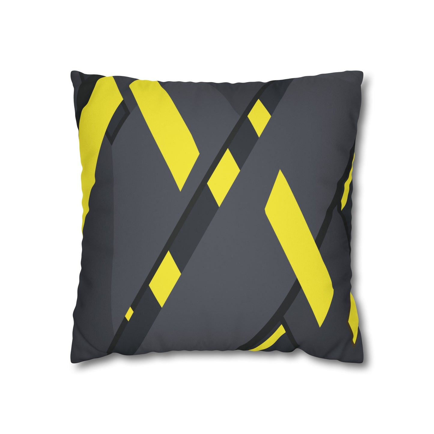 Faux Suede Pillowcase with Abstract print