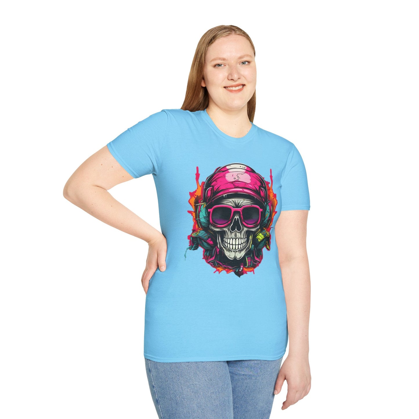 Skull Graphic Unisex Cotton T-shirt with Skeleton Artwork Design 25