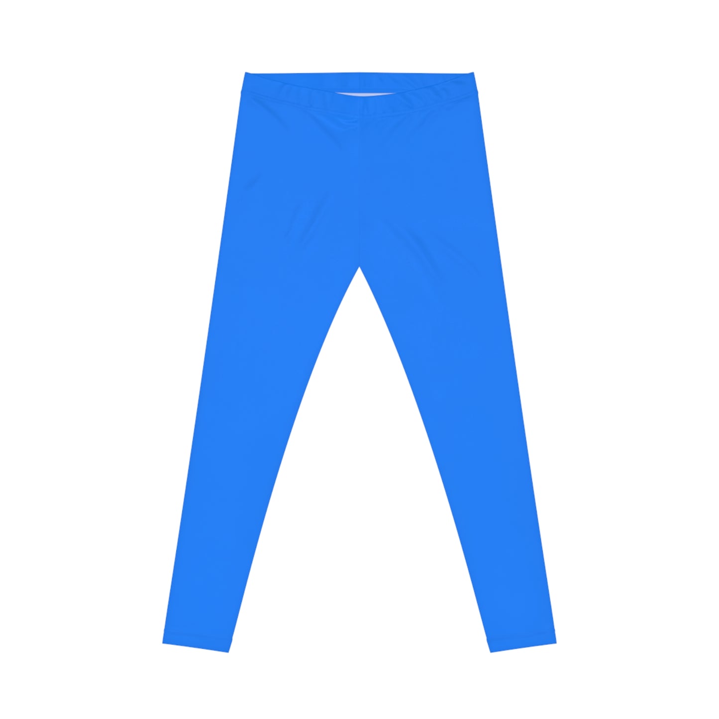 Azure Blue Color Women's Poly-Span Casual Leggings XS-2XL