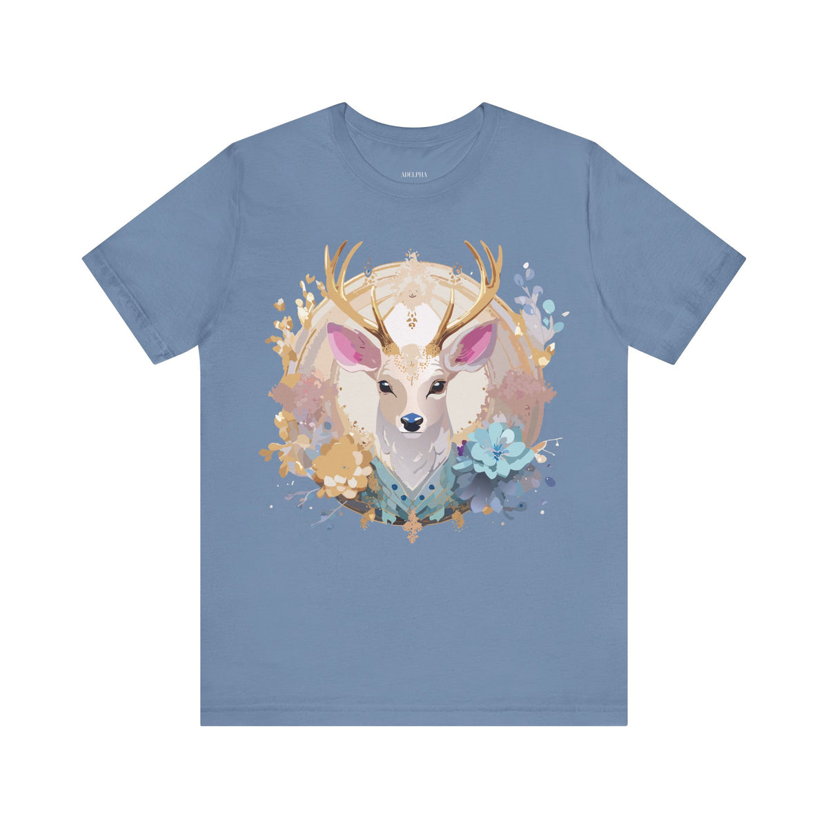 Medallion Graphic Unisex Cotton Bella+Canvas Tee with Floral Art Design m71