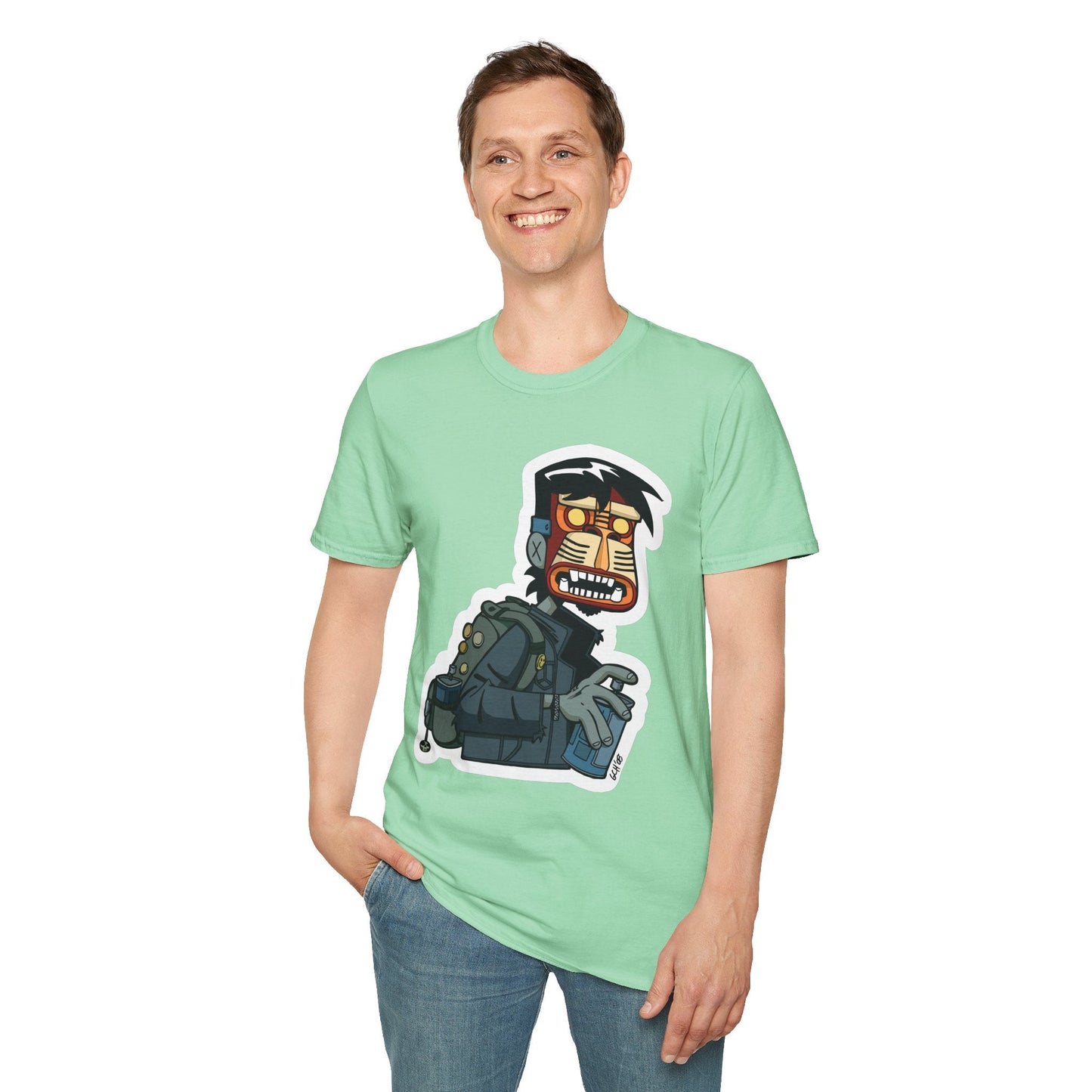 Cartoon T Shirt Animation T Shirt Funny Tee Shirt Unisex Short Sleeve Softstyle Cotton Tee 64000