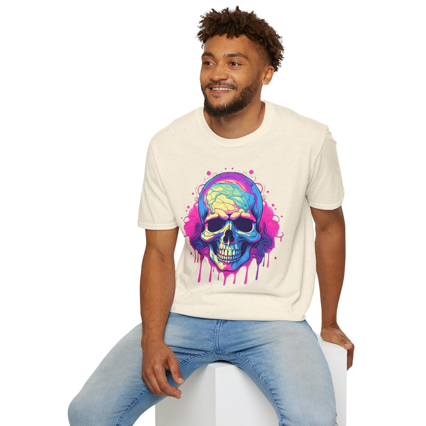 Skull Tee Shirt Unisex Skeleton Design Gildan Softstyle 64000 Ring Spun Cotton Tee