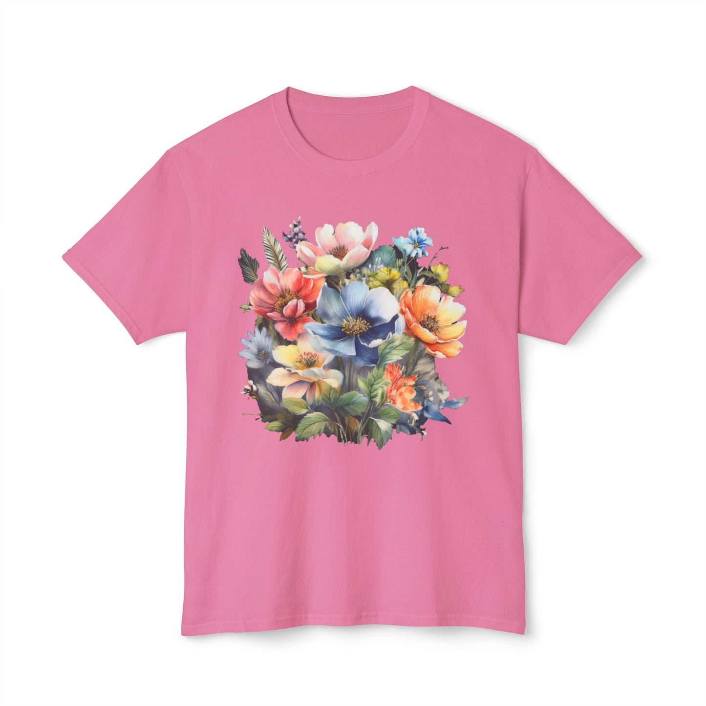 Unisex Floral T Shirt With Vintage Flower Art Print Premium Cotton Tee Soft Breathable Everyday Wear