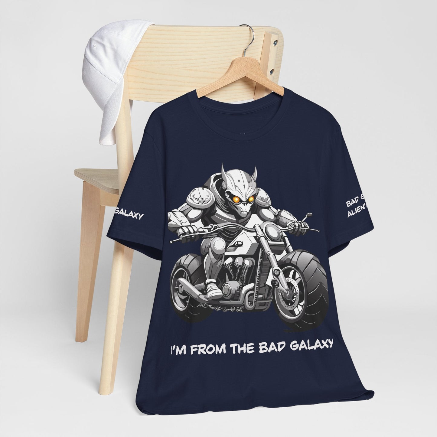 Tee Shirt With Alien From Bad Galaxy 100 Percent Cotton Lightweight Made In USA Eco Friendly Inks