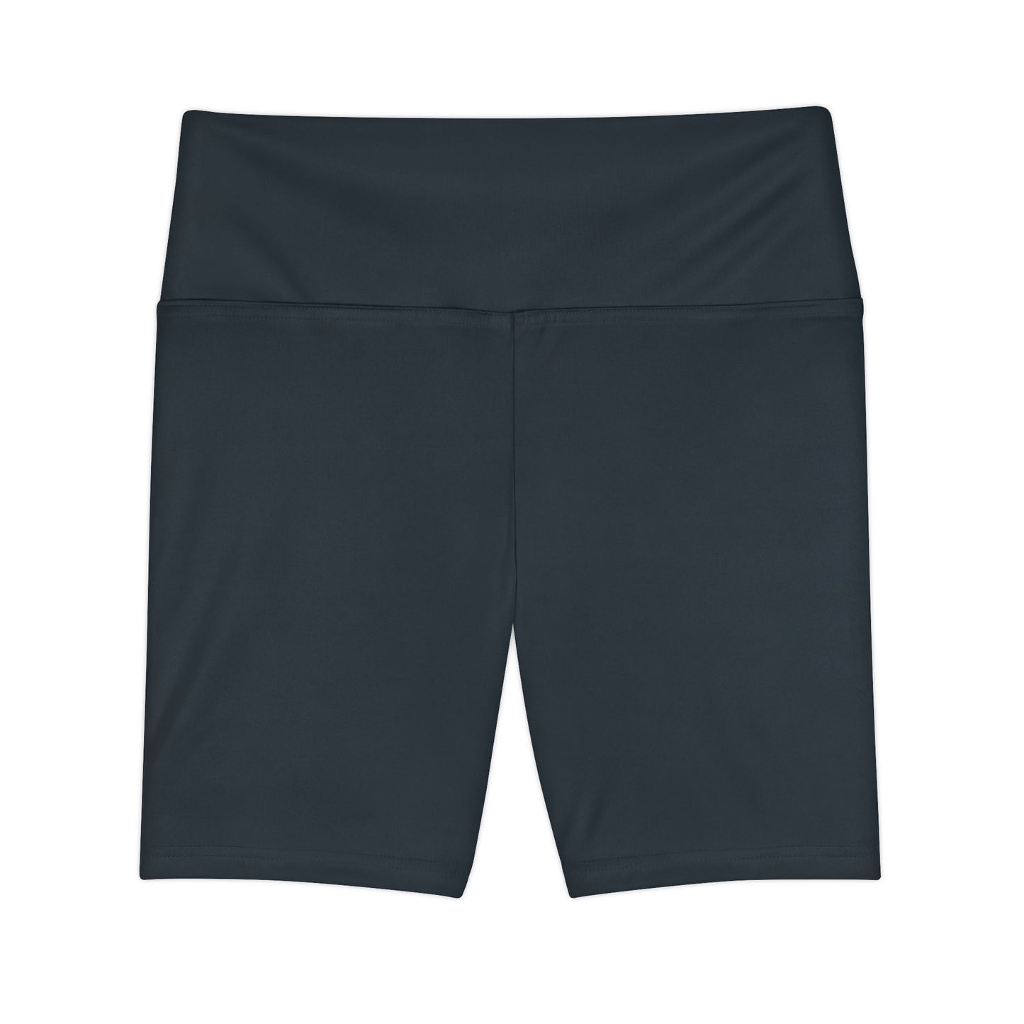 Jet Black Women’s Workout Shorts — High-Waist Athletic Biker Shorts