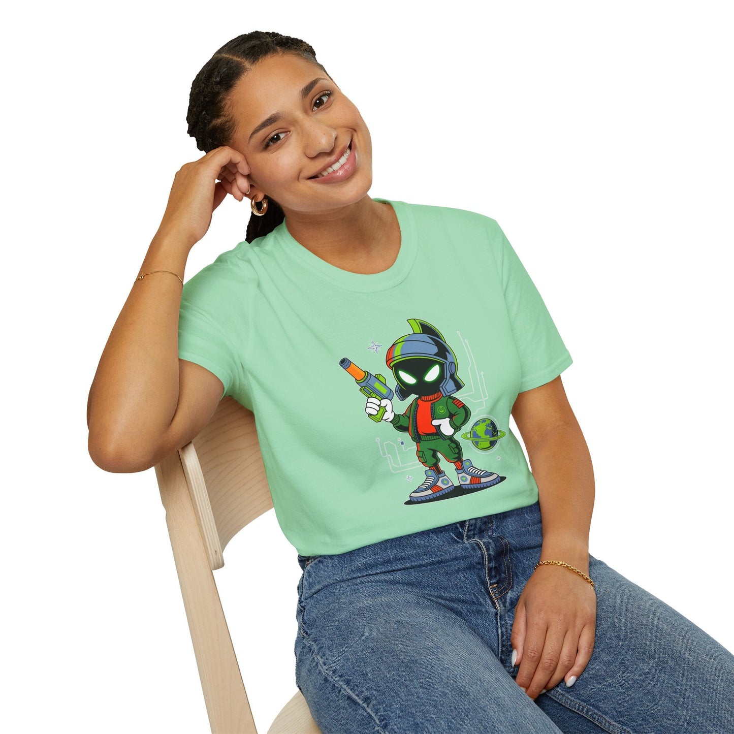 Gildan Softstyle 64000 Unisex Cartoon T Shirt With Animation And Funny Animals Design