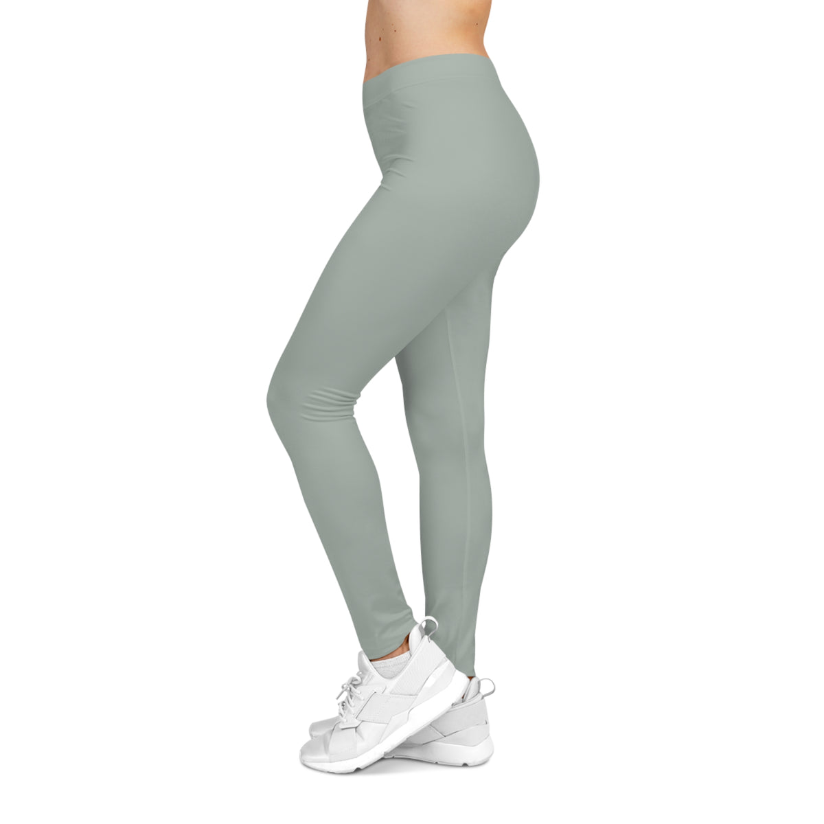 Light Ash Jade Mint Color Women's Poly-Span Casual Leggings XS-2XL