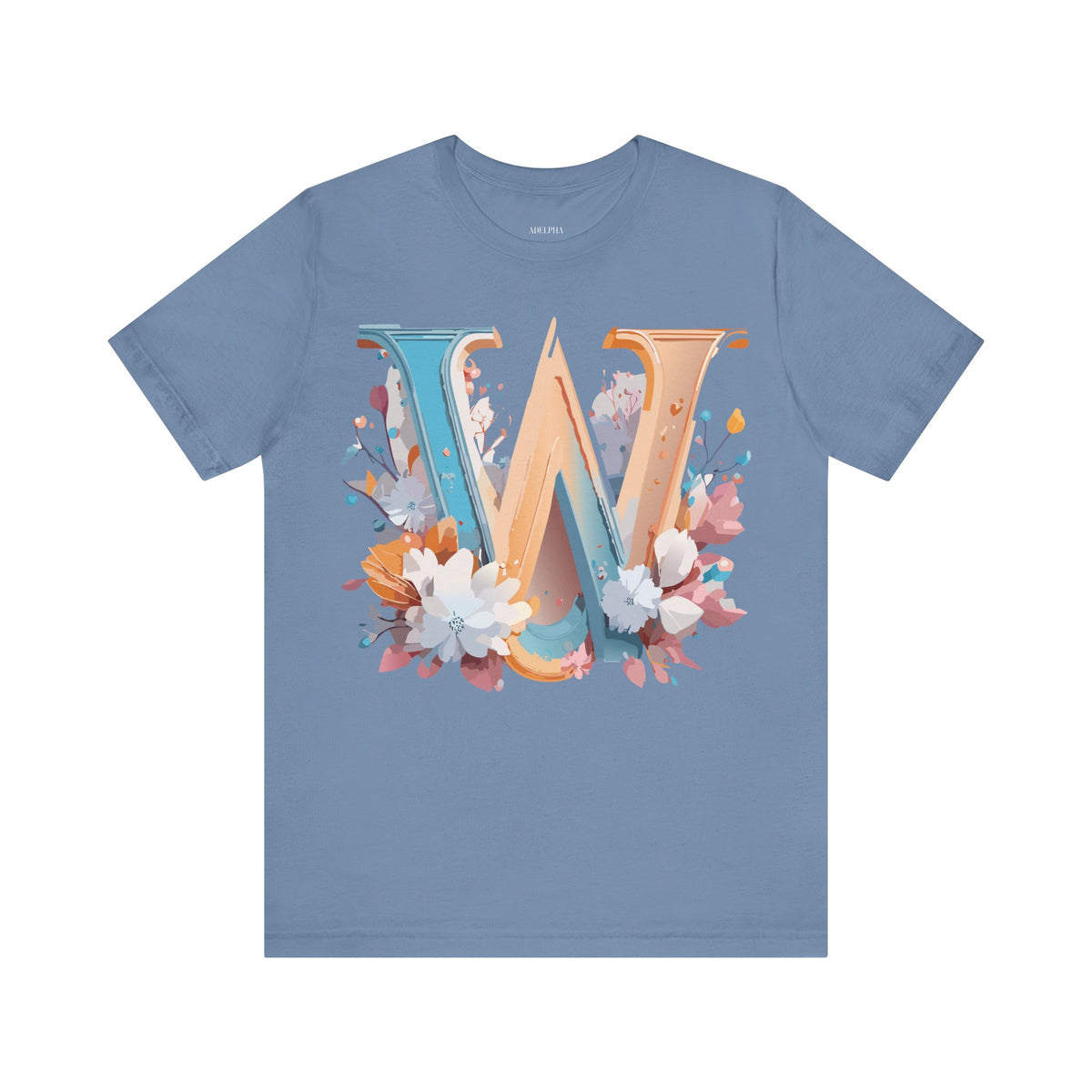 Letter W Graphic Unisex Cotton Bella+Canvas Tee with Art Letter Design