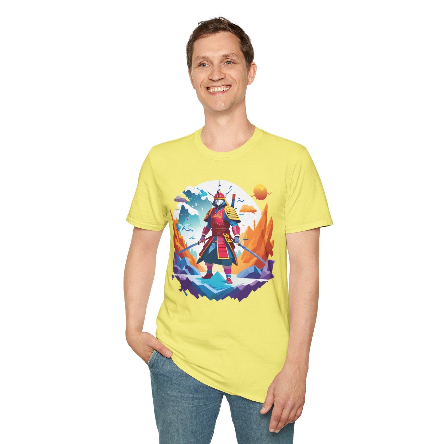 Samurai Shirt Unisex Short Sleeve T Shirt Gildan Softstyle 64000 100 Percent Ring Spun Cotton Tee