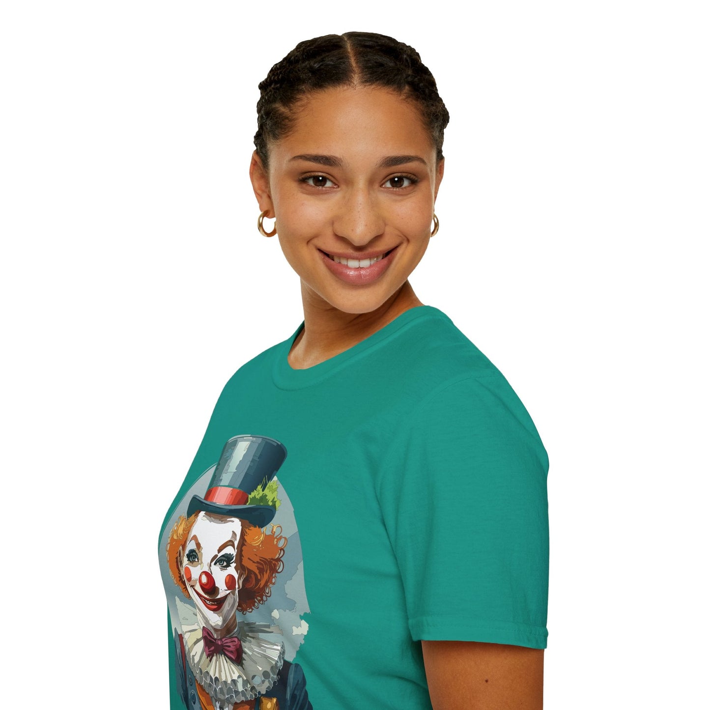 Unisex Clown Shirt Funny Man Circus Design Hundred Percent Ring Spun Cotton Gildan Softstyle Tee