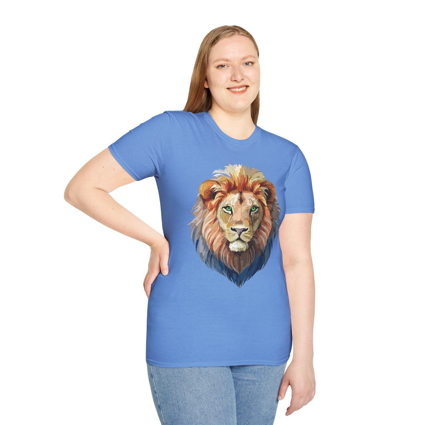 Lion Shirt Unisex Animal Tee Gildan Softstyle 64000 Cotton Comfort