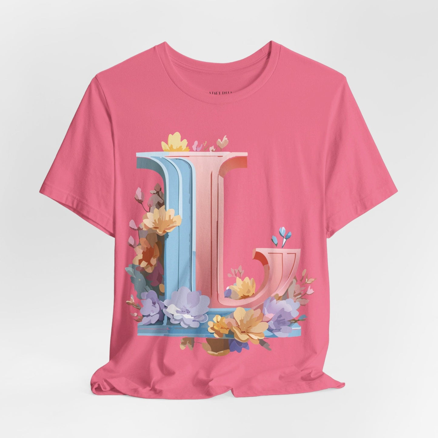 Letter L Shirt Graphic Tee Unisex Short Sleeve Vintage Inspired Artwork Adelpha Premium