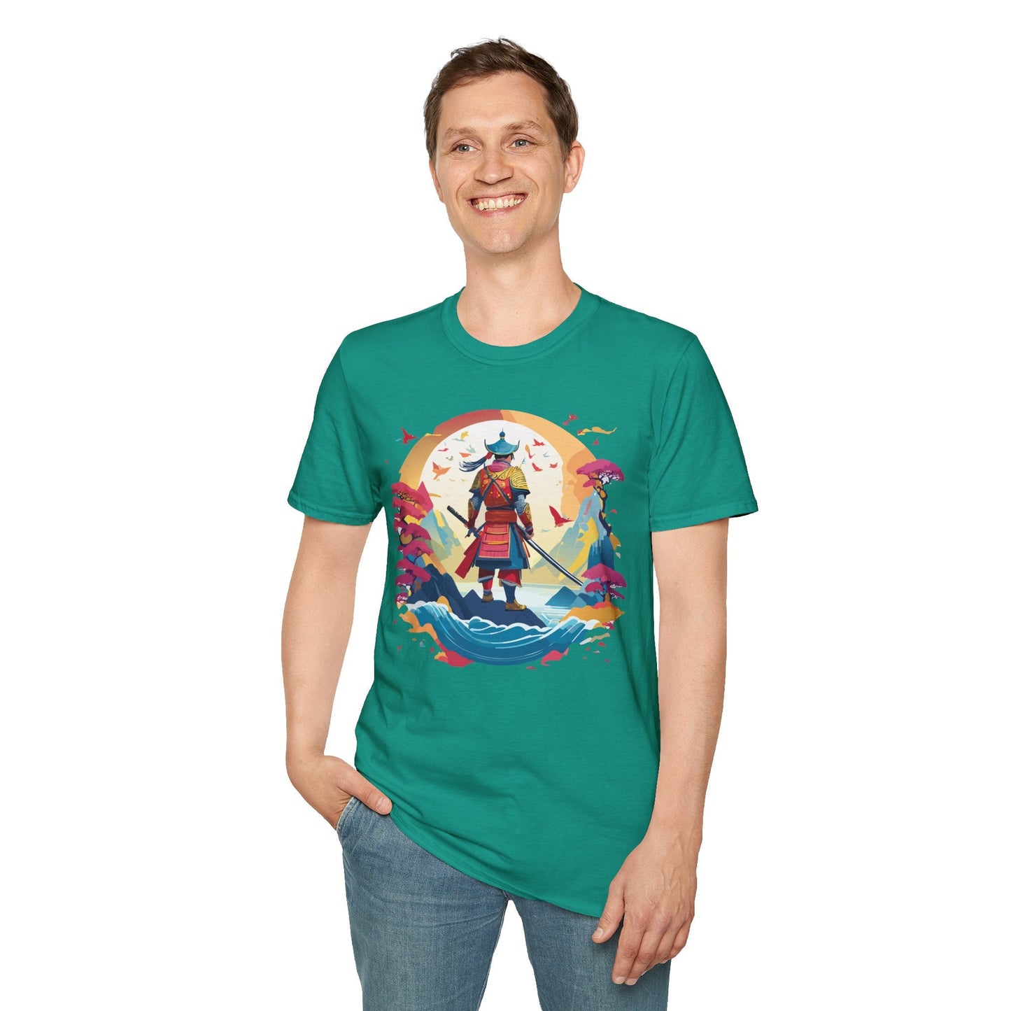Samurai Shirt Unisex Tee Made With 100 Percent Ring Spun Cotton Soft Durable Comfort Gildan 64000