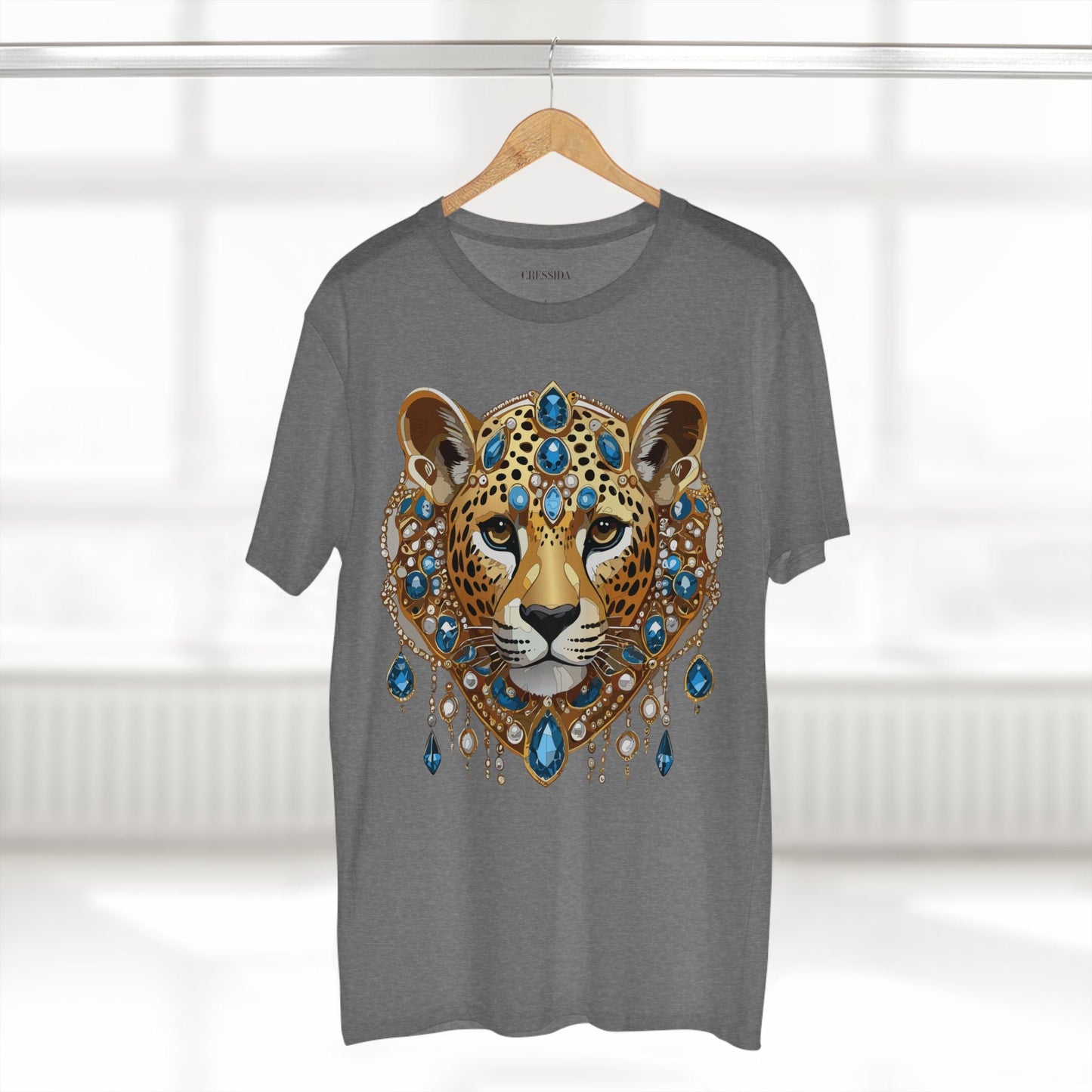 Cheetah Graphic Unisex 100 Cotton Tee With Unique Animal Golden Medallion Art Design 46