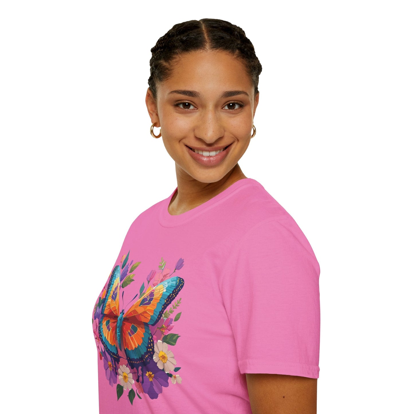 Butterfly Themed Unisex Softstyle T Shirt 100 Cotton Monarch Design Tee Gildan 64000