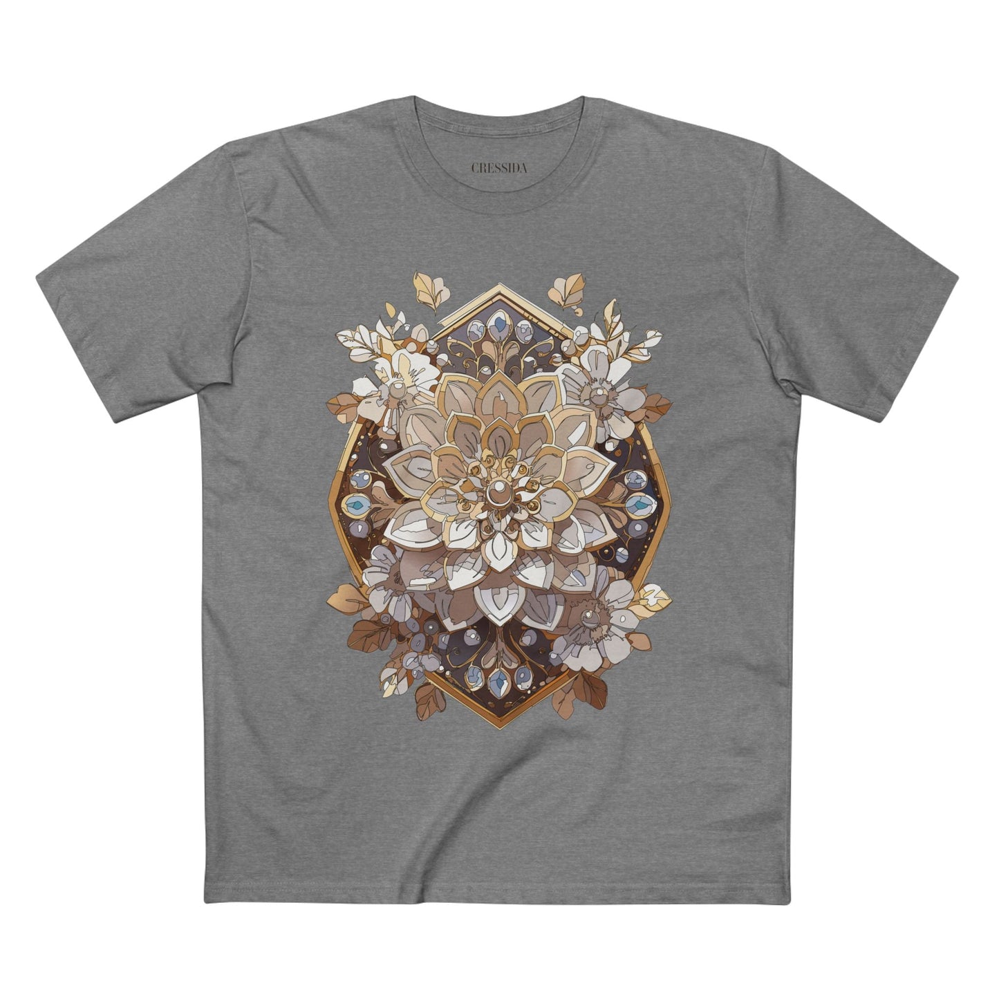 Floral Graphic T-Shirt Unisex 100 Cotton Art Design with Antique Flowers Tee 15