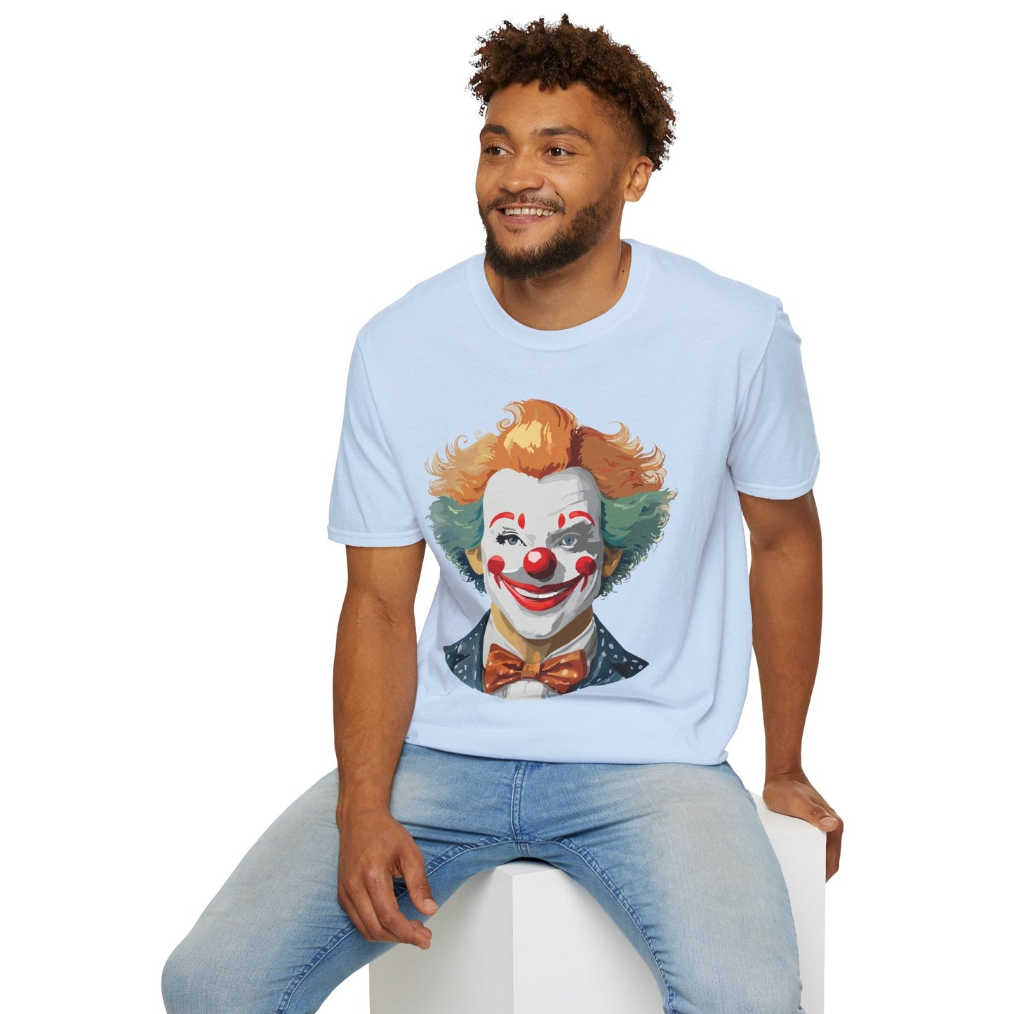 Unisex Short Sleeve Softstyle Clown T Shirt With Funny Man Circus Theme Tee Gildan 64000