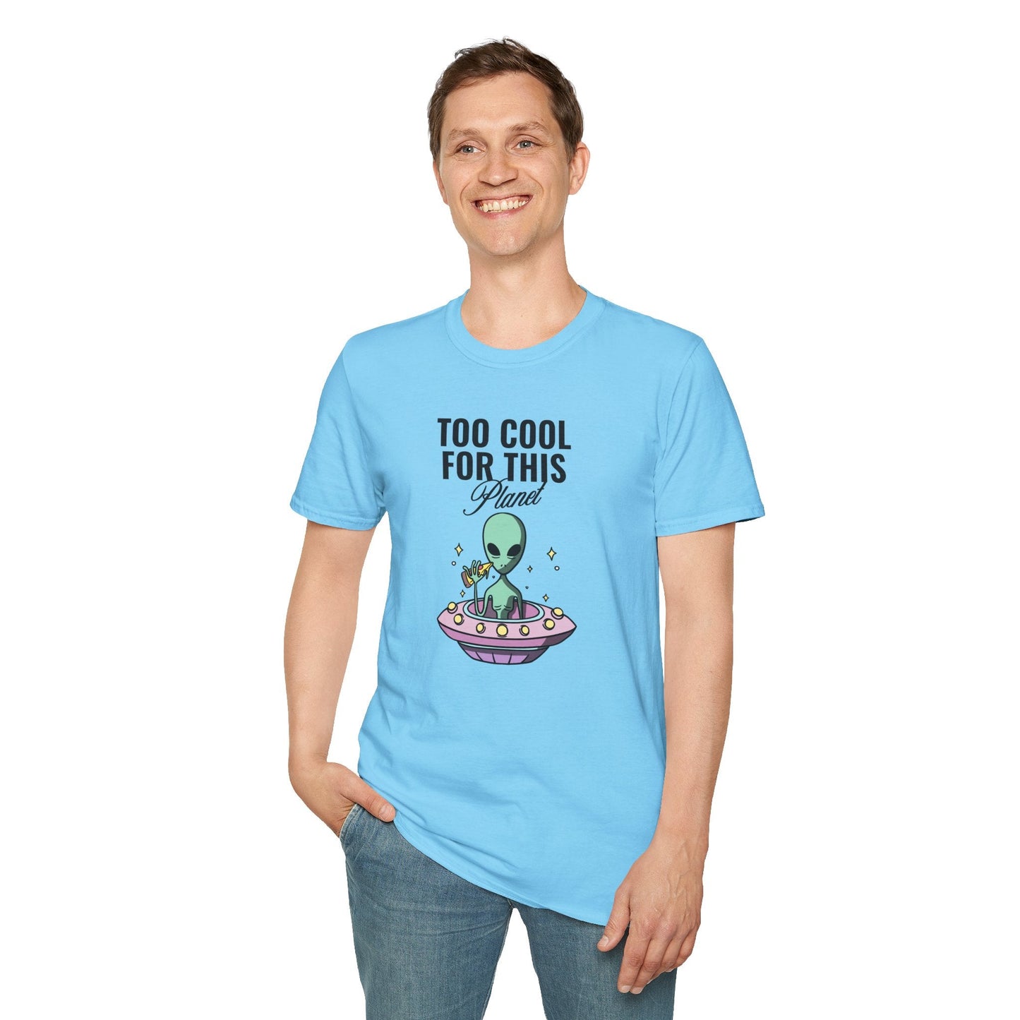 Alien UFO TShirt  Too Cool For This Planet Graphic Tee