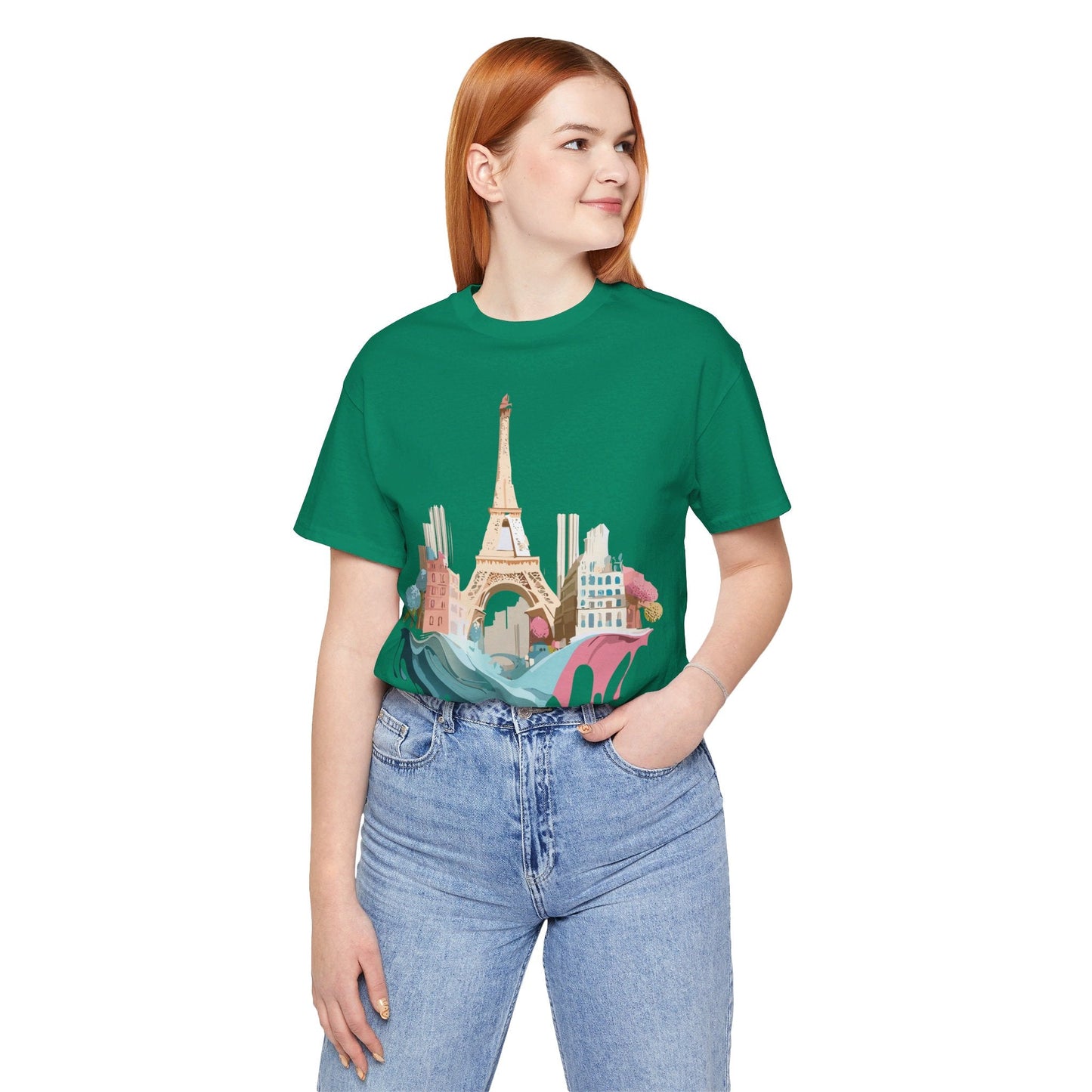 Paris Tourist Shirt Graphic Tee Unisex Jersey Short Sleeve Art Design By Adelpha Vintage Inspired