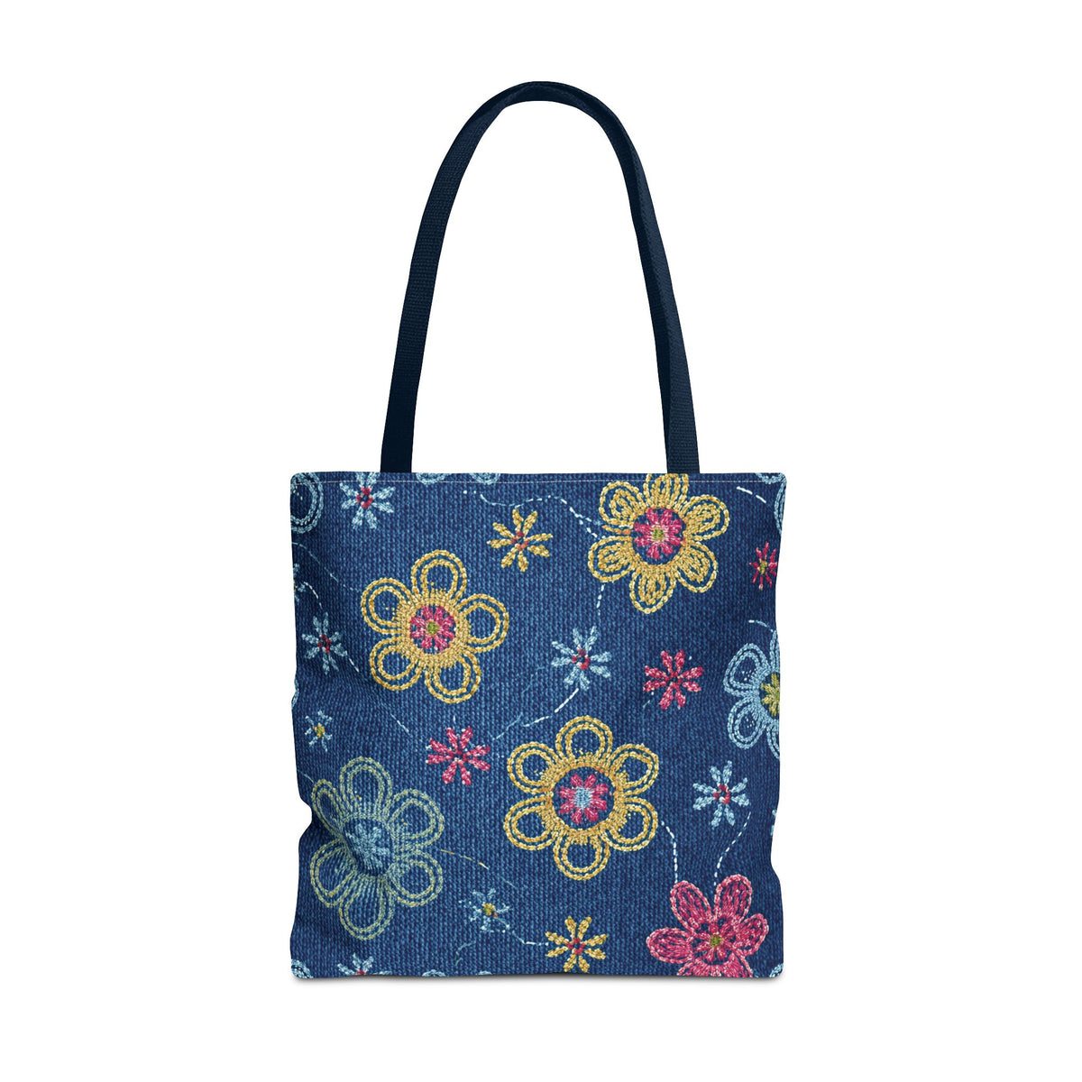 Denim Fabric Imitation Print Unisex Canvas Bag Poly Spun 3 Sizes Tote Bag 156