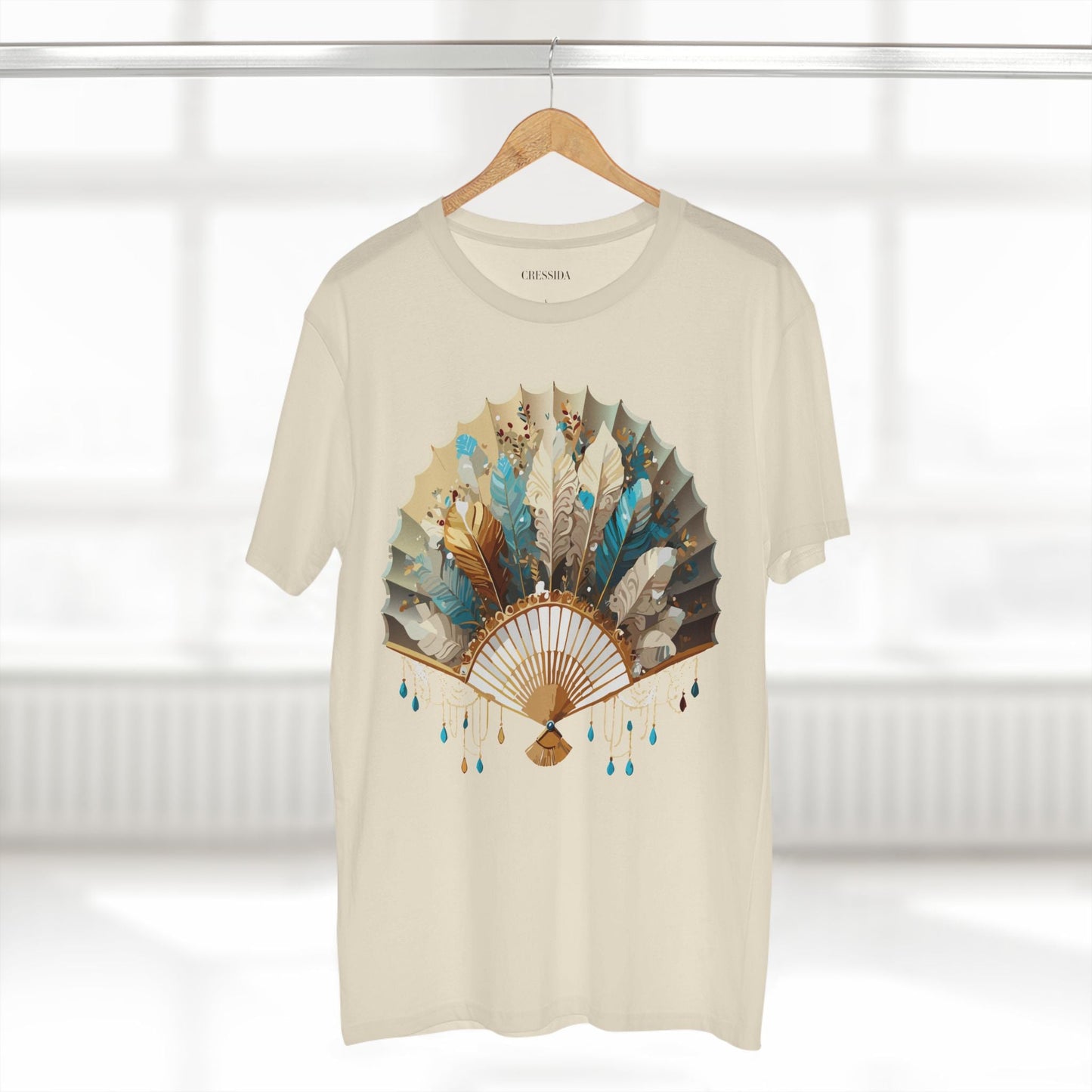 Antique Fan Graphic Design T-Shirt Unisex 100 Cotton Floral Carnival Artwork Tee 9