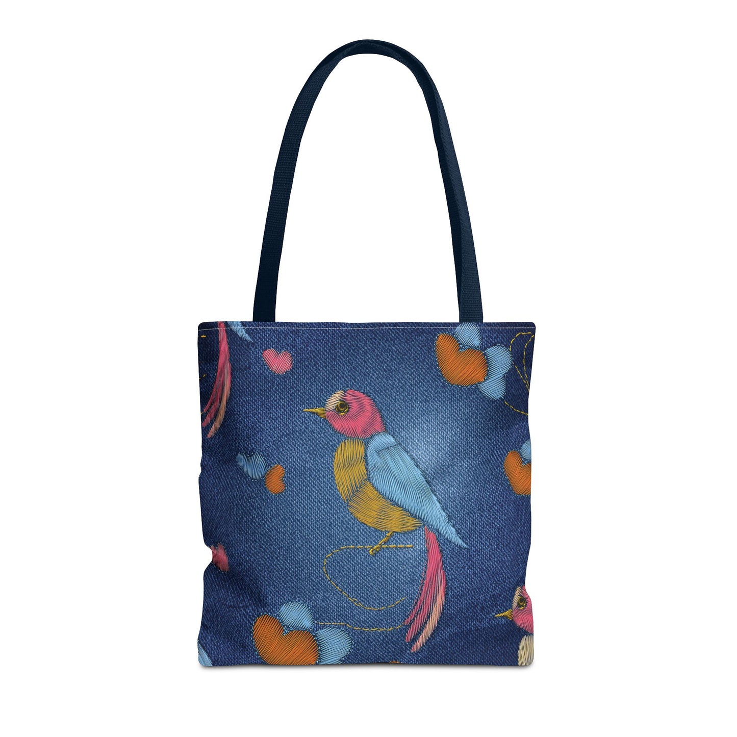 Denim Fabric Imitation Print Unisex Canvas Bag Poly Spun 3 Sizes Tote Bag 194-1