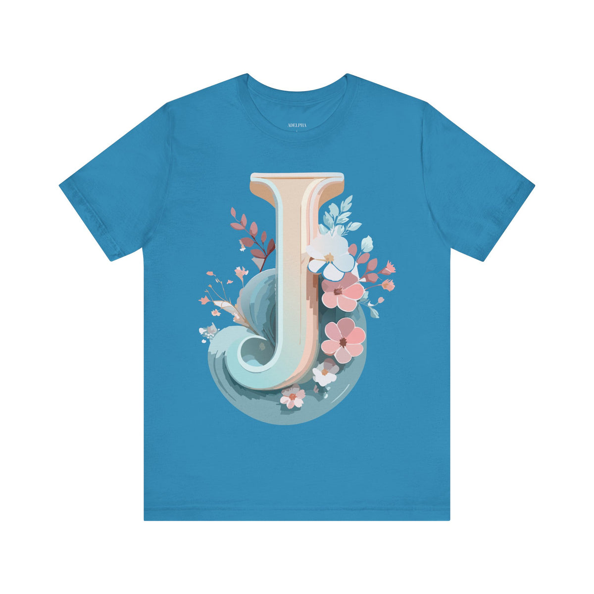 Letter J Graphic Unisex Cotton Bella+Canvas Tee with Art Letter Design