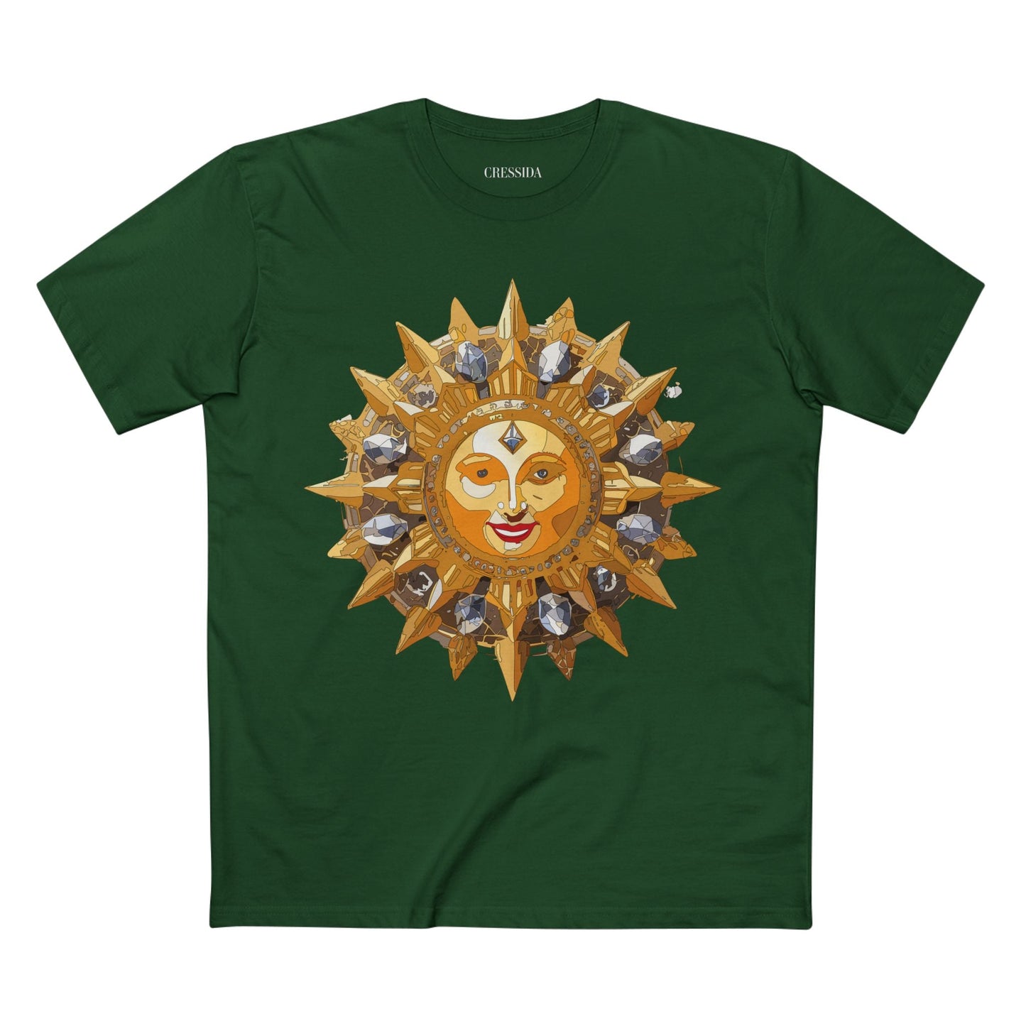 Gold Sun Graphic Unisex 100 Cotton T-Shirt with Golden Art Design 13