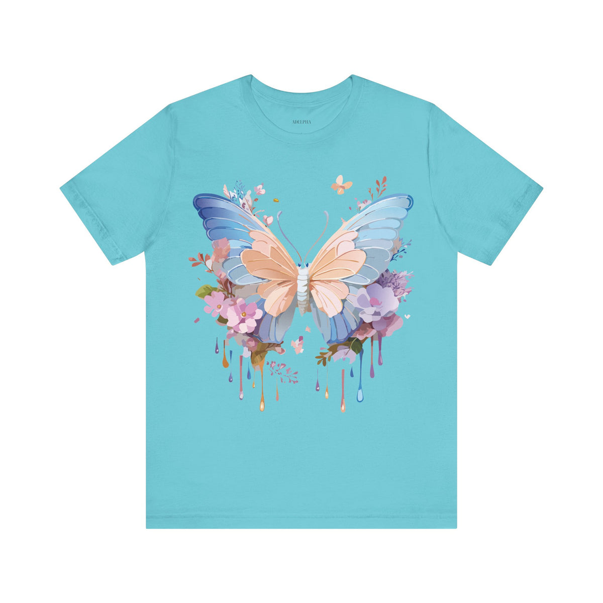 Butterfly Graphic Unisex Cotton Bella+Canvas Tee with Art Design n06