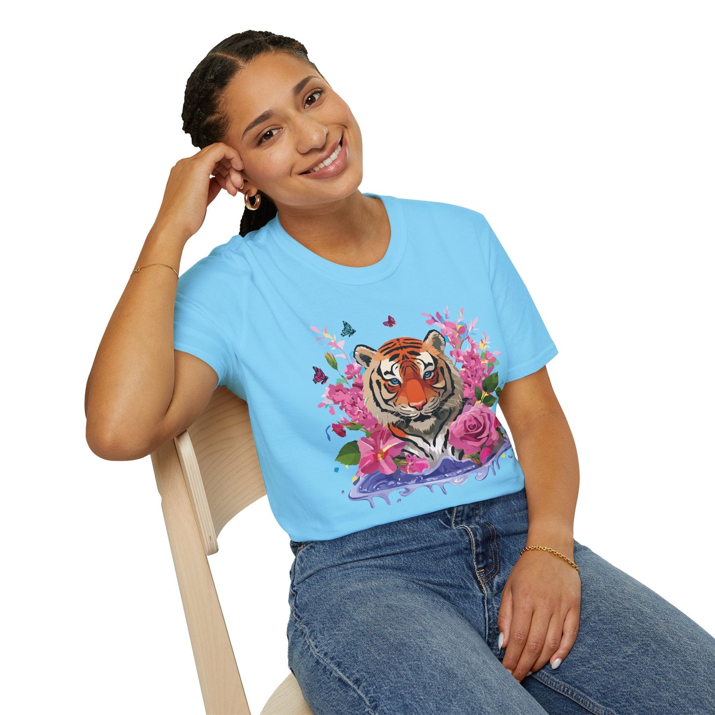 Tiger Shirt Unisex Gildan Softstyle Cotton Tee 100 Percent Ring Spun Comfort