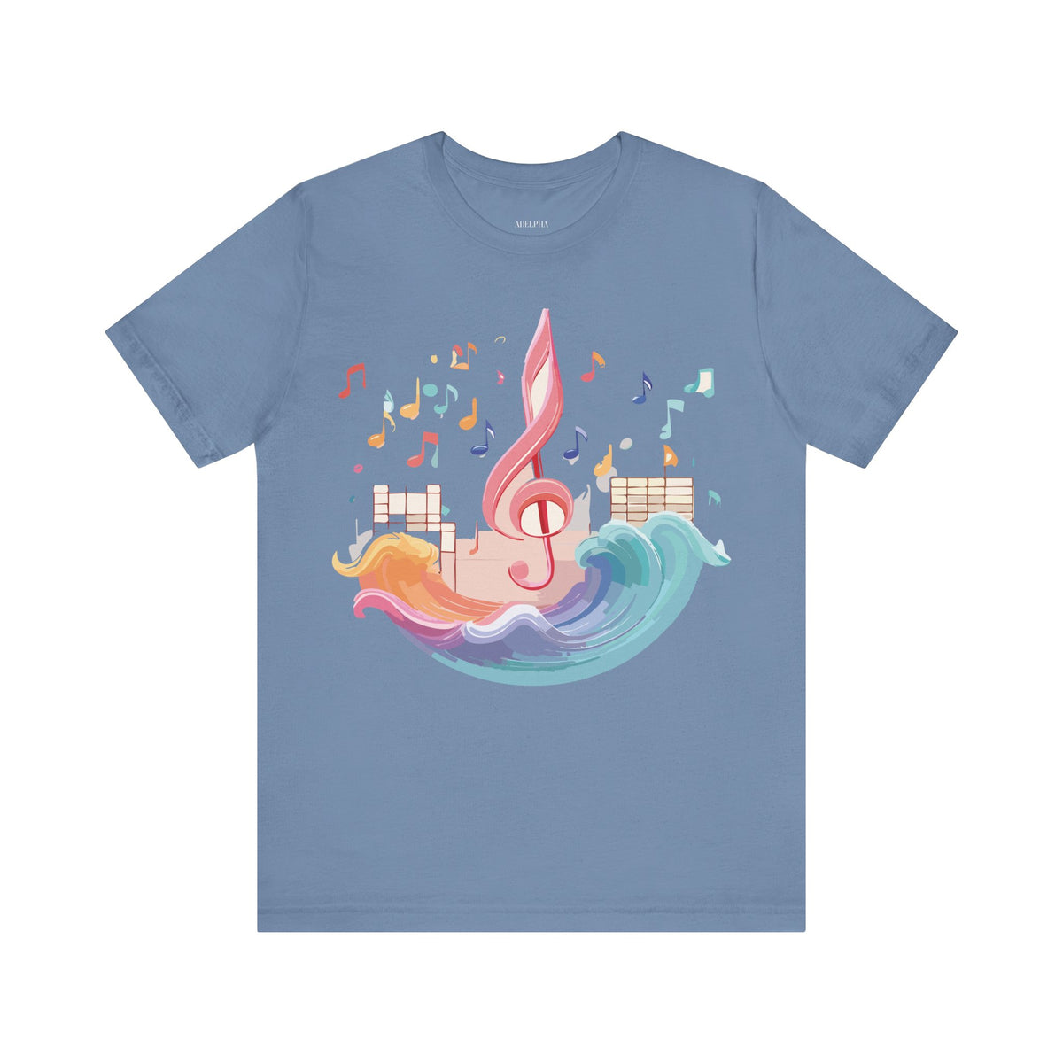 Music Graphic Unisex Cotton Bella+Canvas Tee with Art Design n159