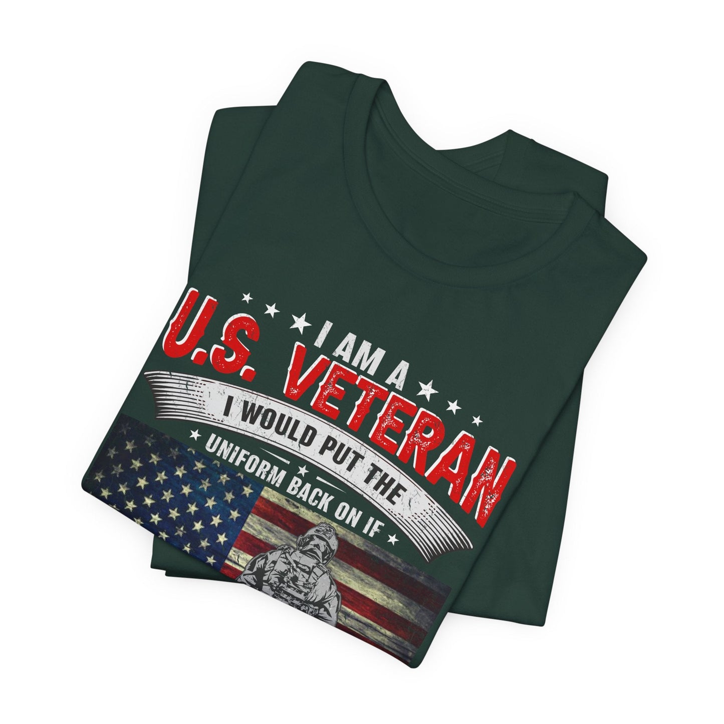 Army Veteran Patriotic Graphic Design Unisex Cotton T-Shirt v25