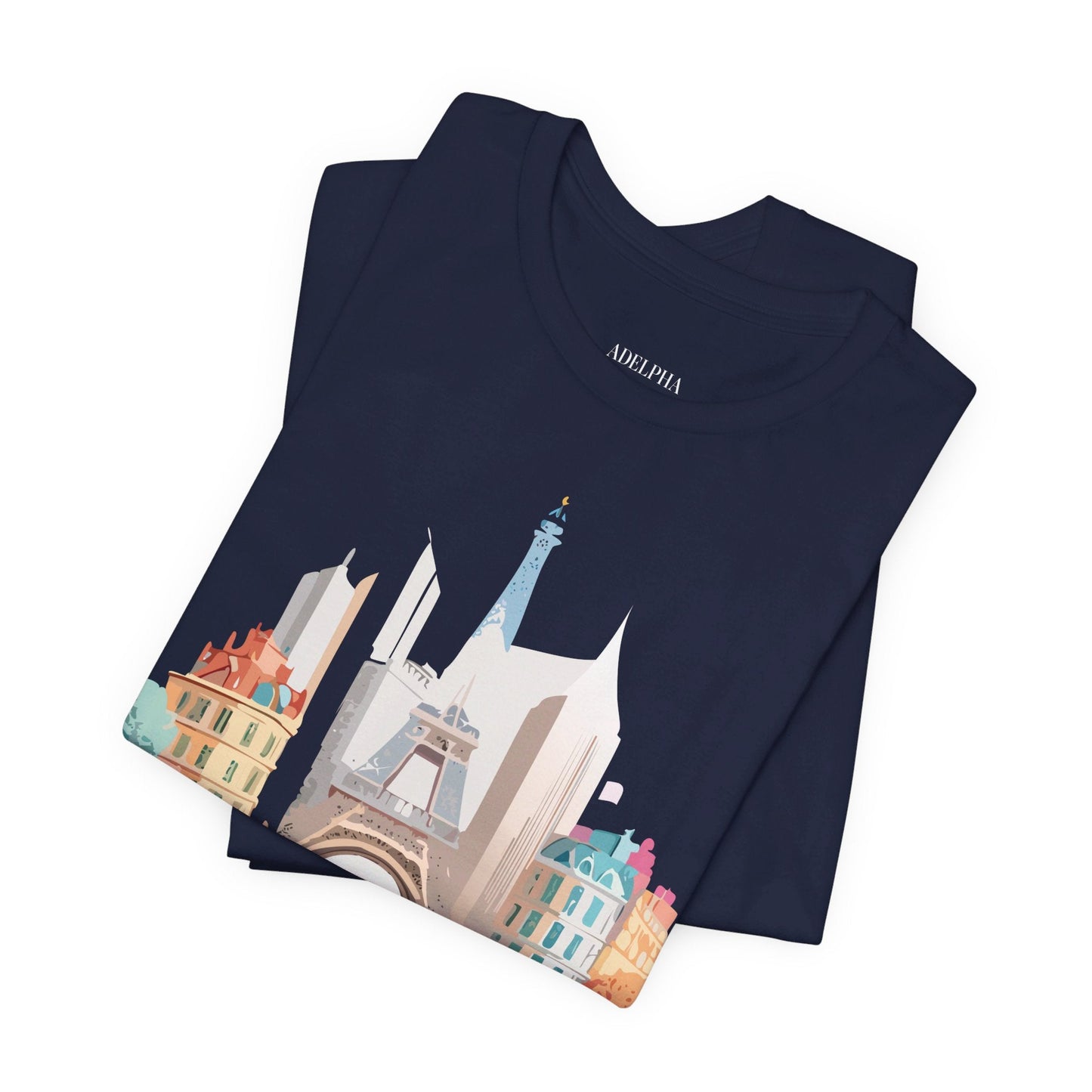 Paris Tourist Graphic Tee Unisex Jersey Short Sleeve Shirt by Adelpha Art Design Vintage Inspired